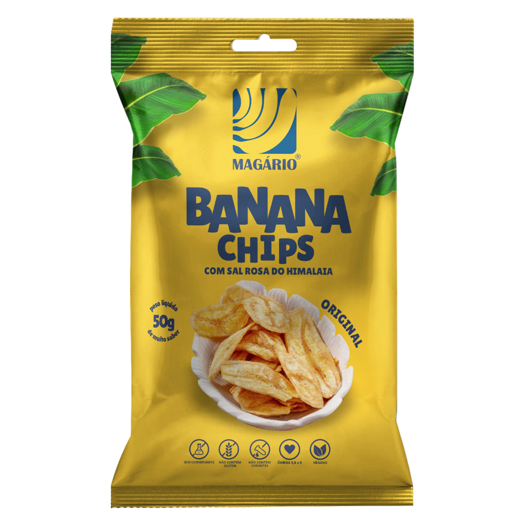 Banana Chips Original Mag&aacute;rio Pacote 50g