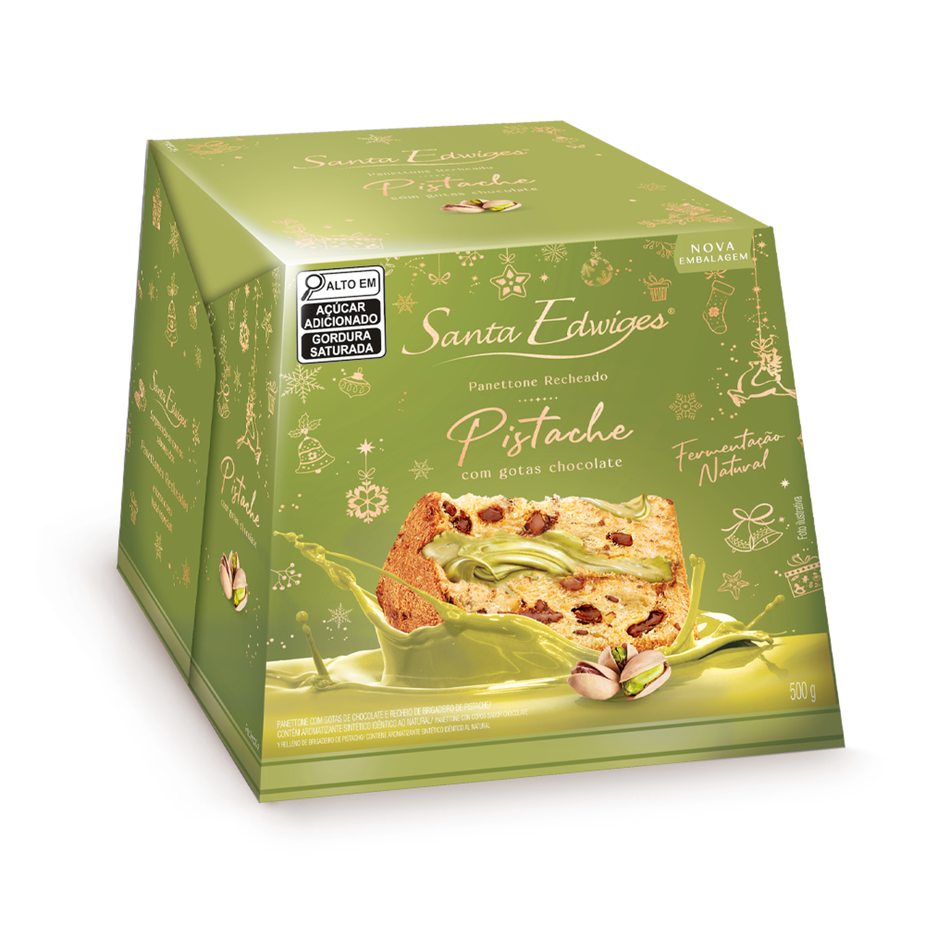 Panettone Recheado Pistache Santa Edwiges Caixa 500g