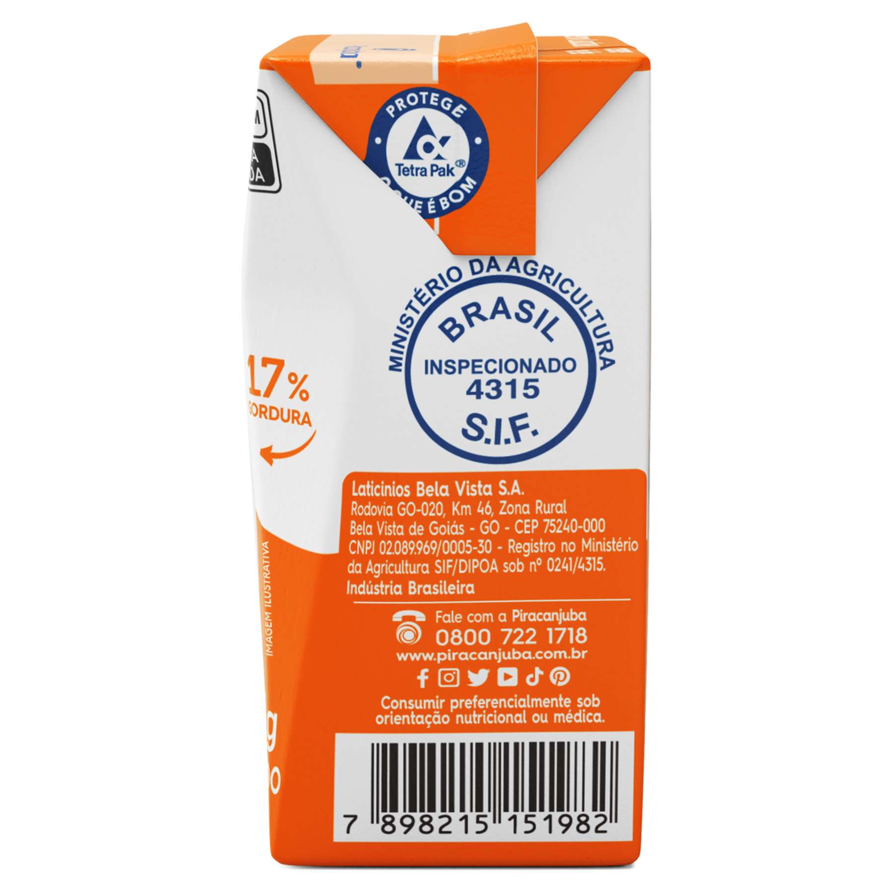 Creme de Leite UHT Homogeneizado Zero Lactose Piracanjuba Caixa 200g