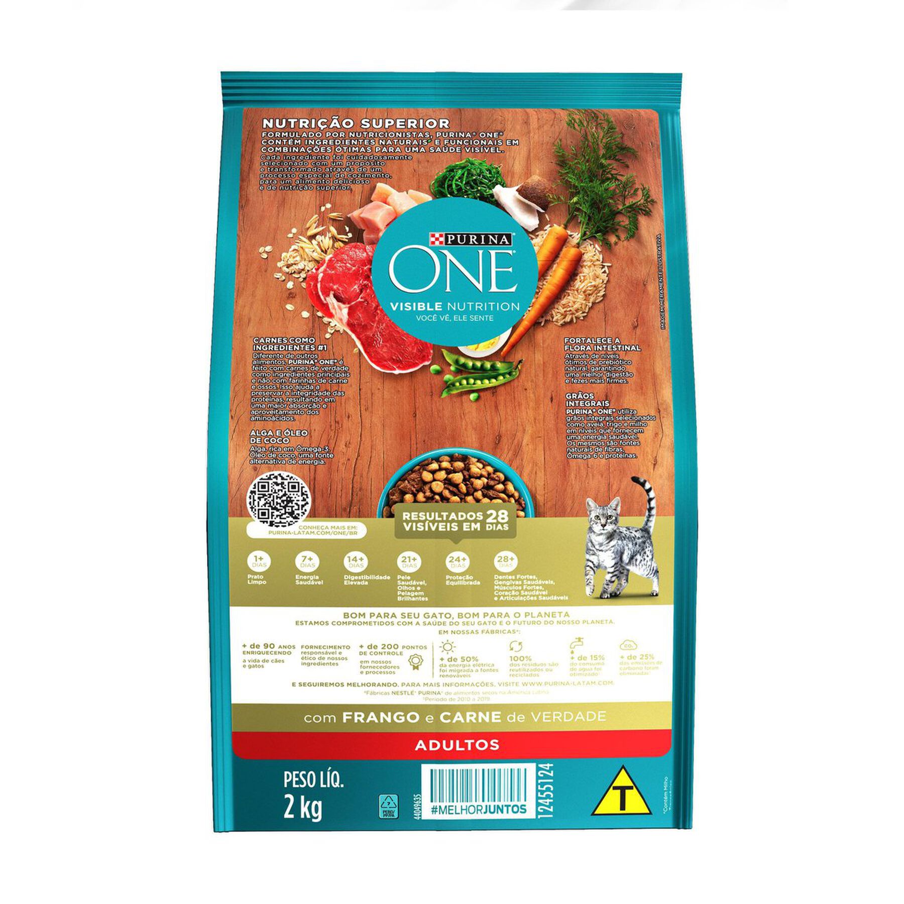 Alimento para Gatos Adultos Frango e Carne Purina One Visible Nutrition Pacote 2kg&nbsp;