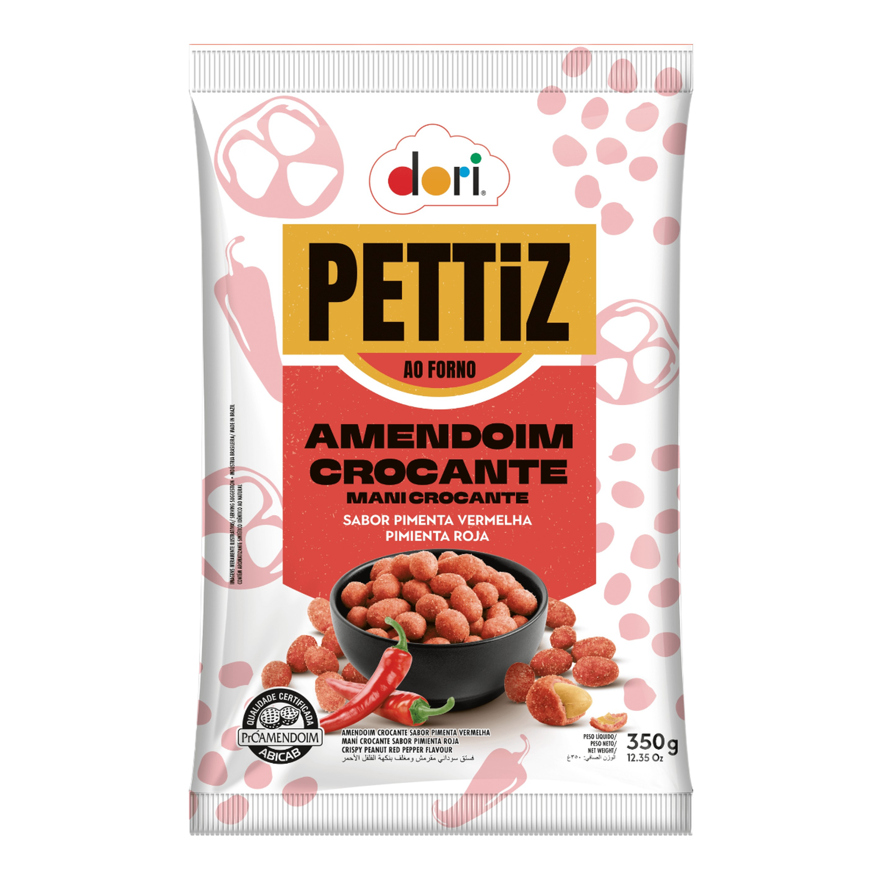 Amendoim Crocante Pimenta-Vermelha Dori Pettiz Pacote 350g