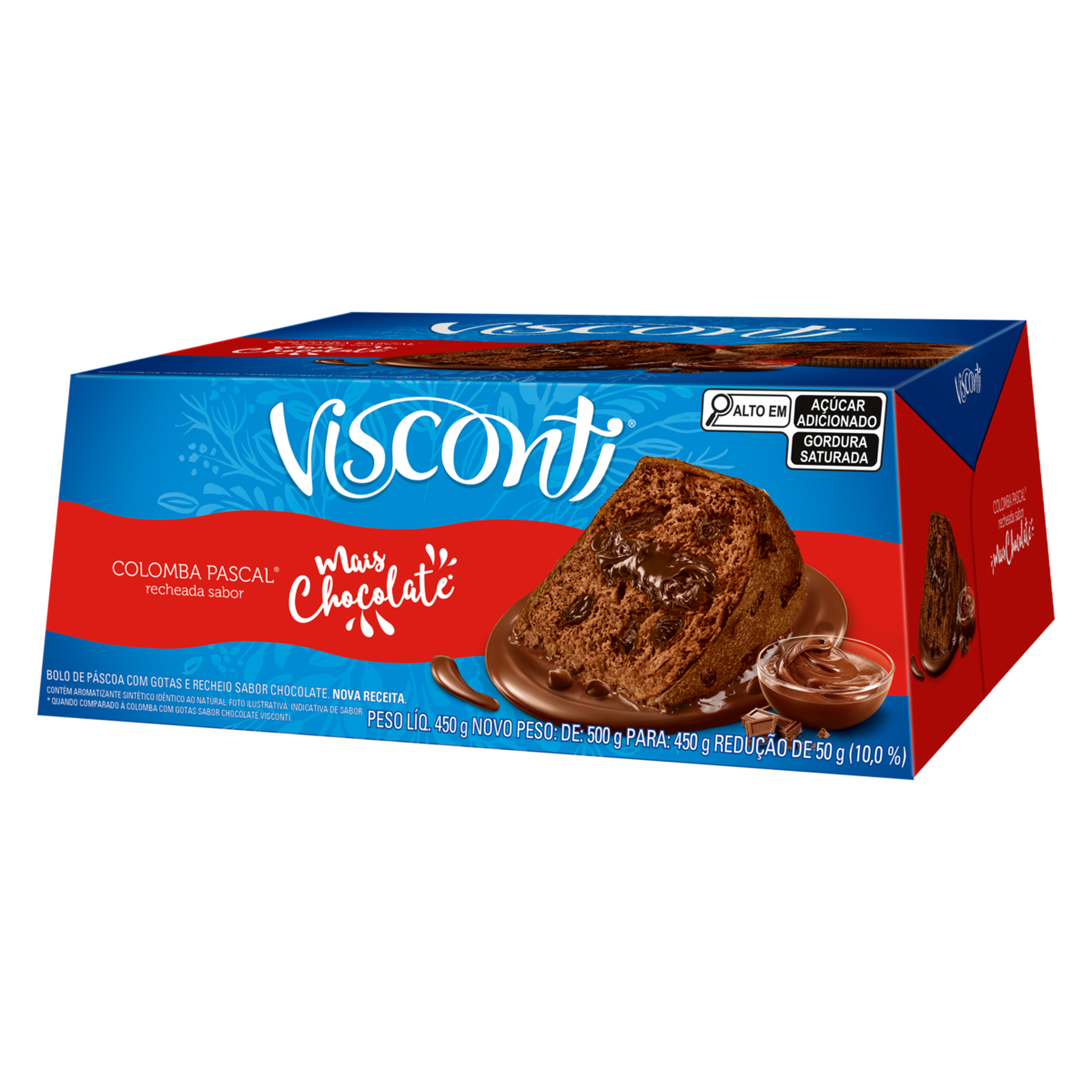Colomba Pascal Recheio Mais Chocolate Visconti Caixa 450g