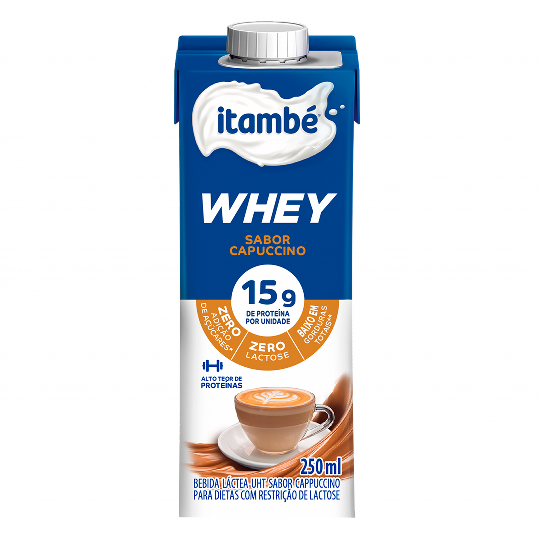 Bebida L&aacute;ctea Capuccino Zero Lactose Itamb&eacute; Whey Caixa 250ml