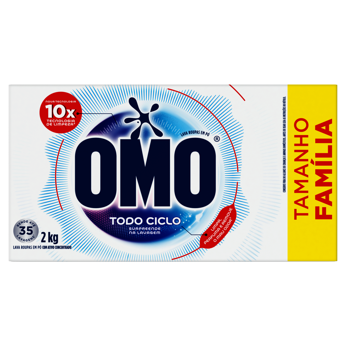 Lava Roupas em P&oacute; Todo Ciclo Omo Caixa 2kg