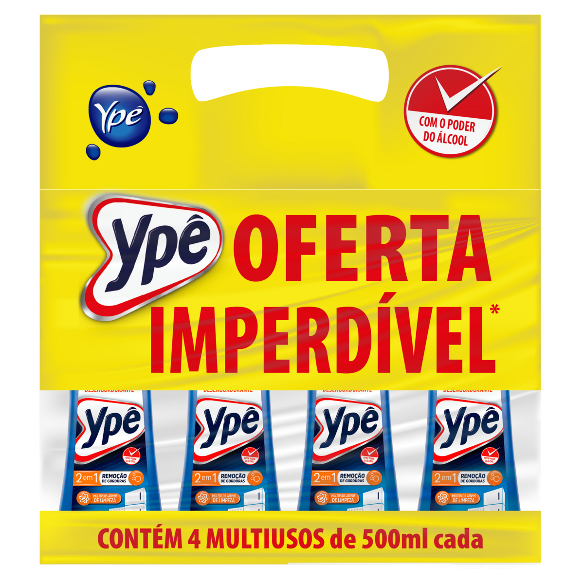 Limpador Desengordurante Yp&ecirc; Squeeze 500ml C/4 Unidades