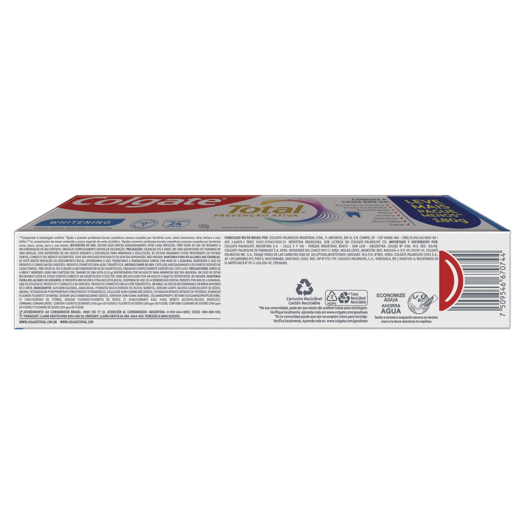 Creme Dental Whitening Colgate Total Preven&ccedil;&atilde;o Ativa Caixa 180g Leve Mais Pague Menos