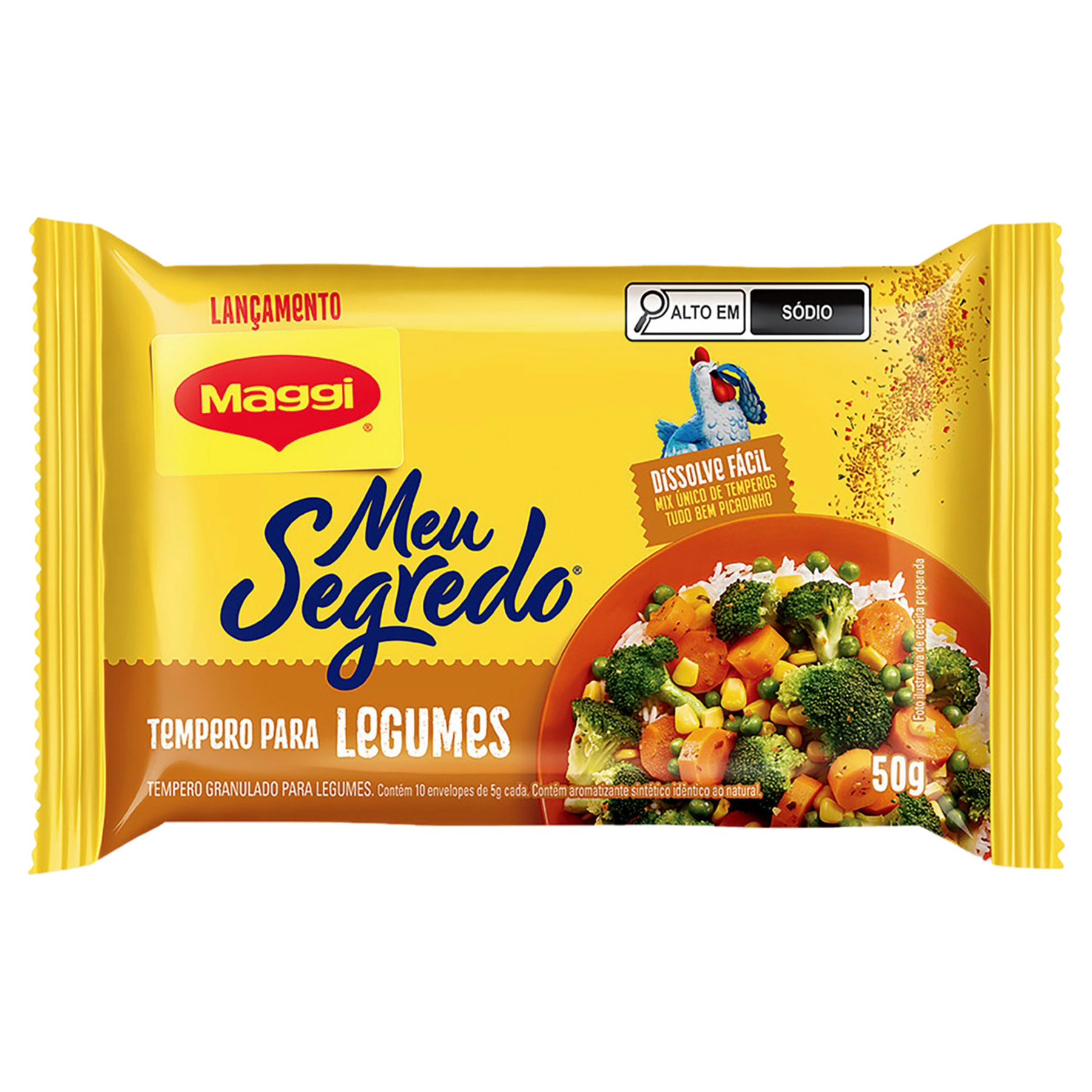 Tempero Granulado para Legumes Meu Segredo Maggi Pacote 50g C/10 Unidades