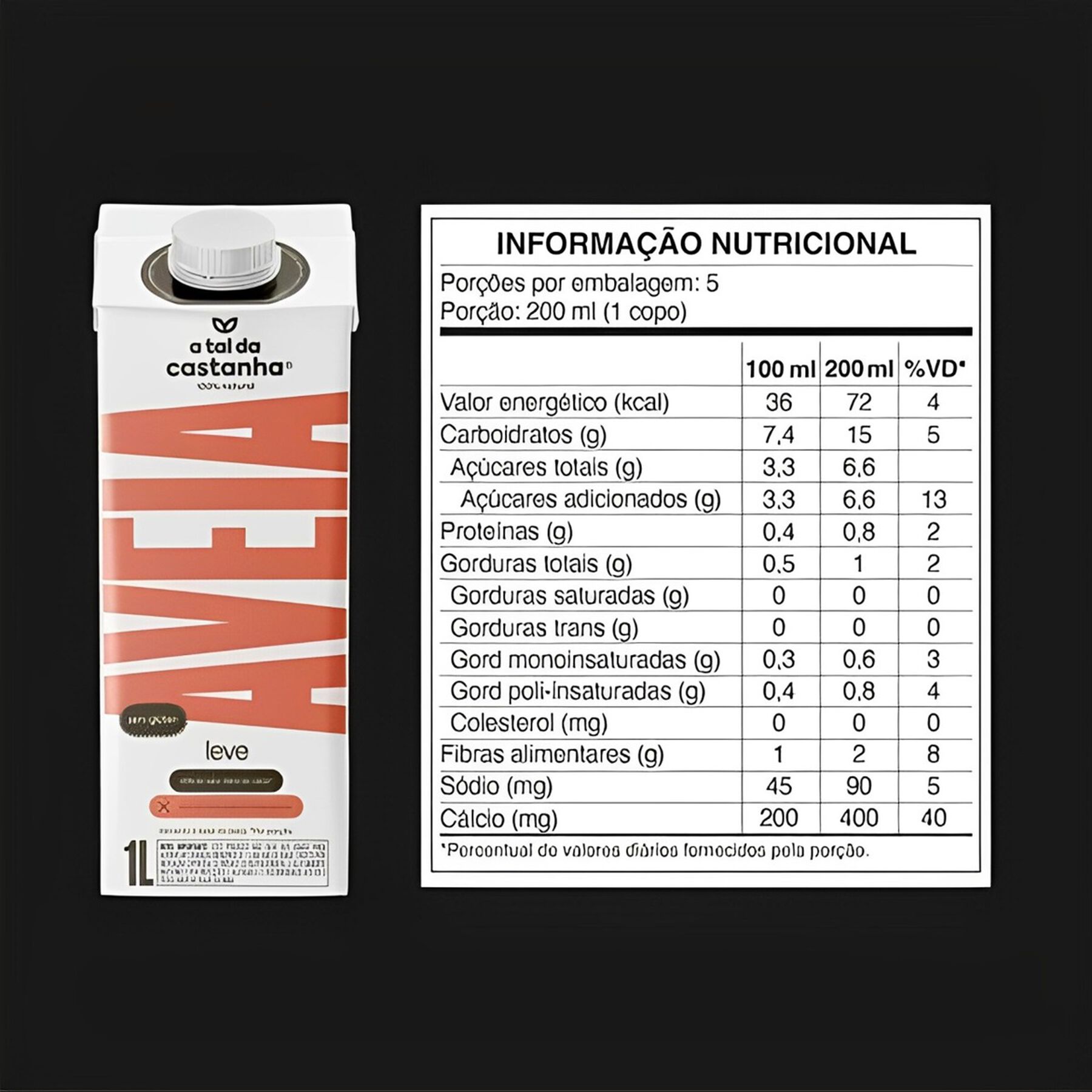 Bebida Aveia A Tal da Castanha 1l
