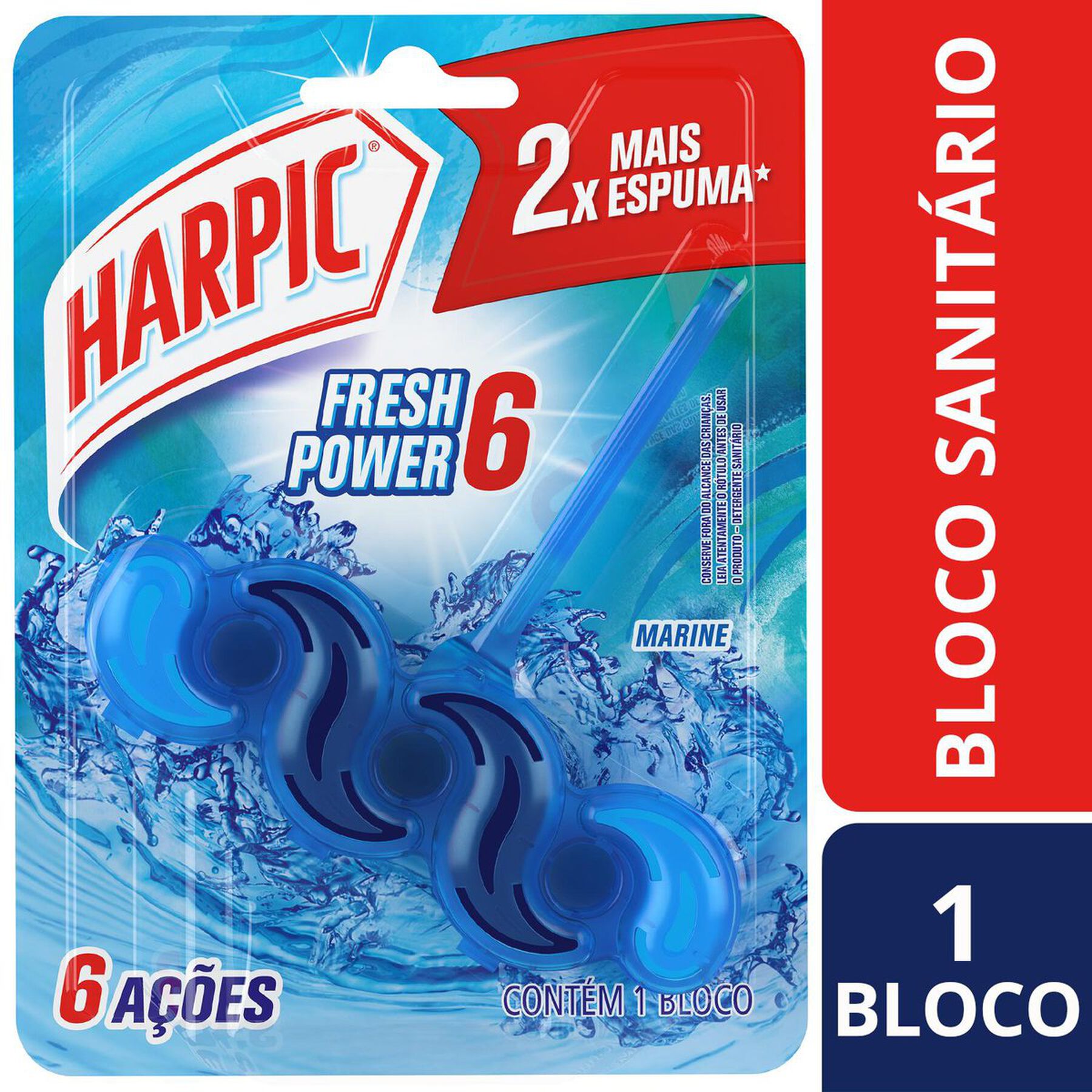 Detergente Sanitário Bloco Marine Harpic Fresh Power 6