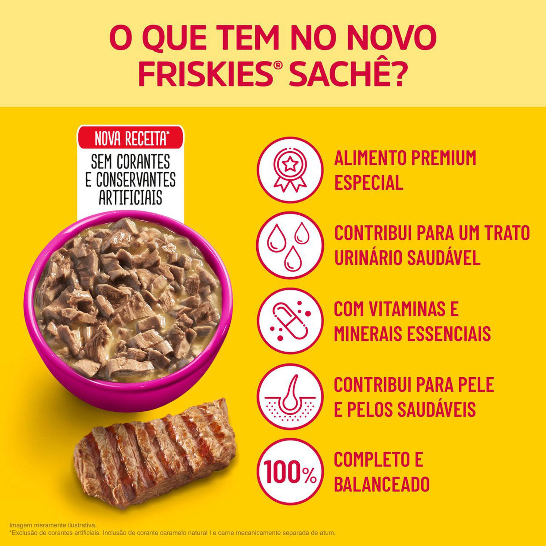 Alimento para Gatos Carne ao Molho Purina Friskies Sachê 85g