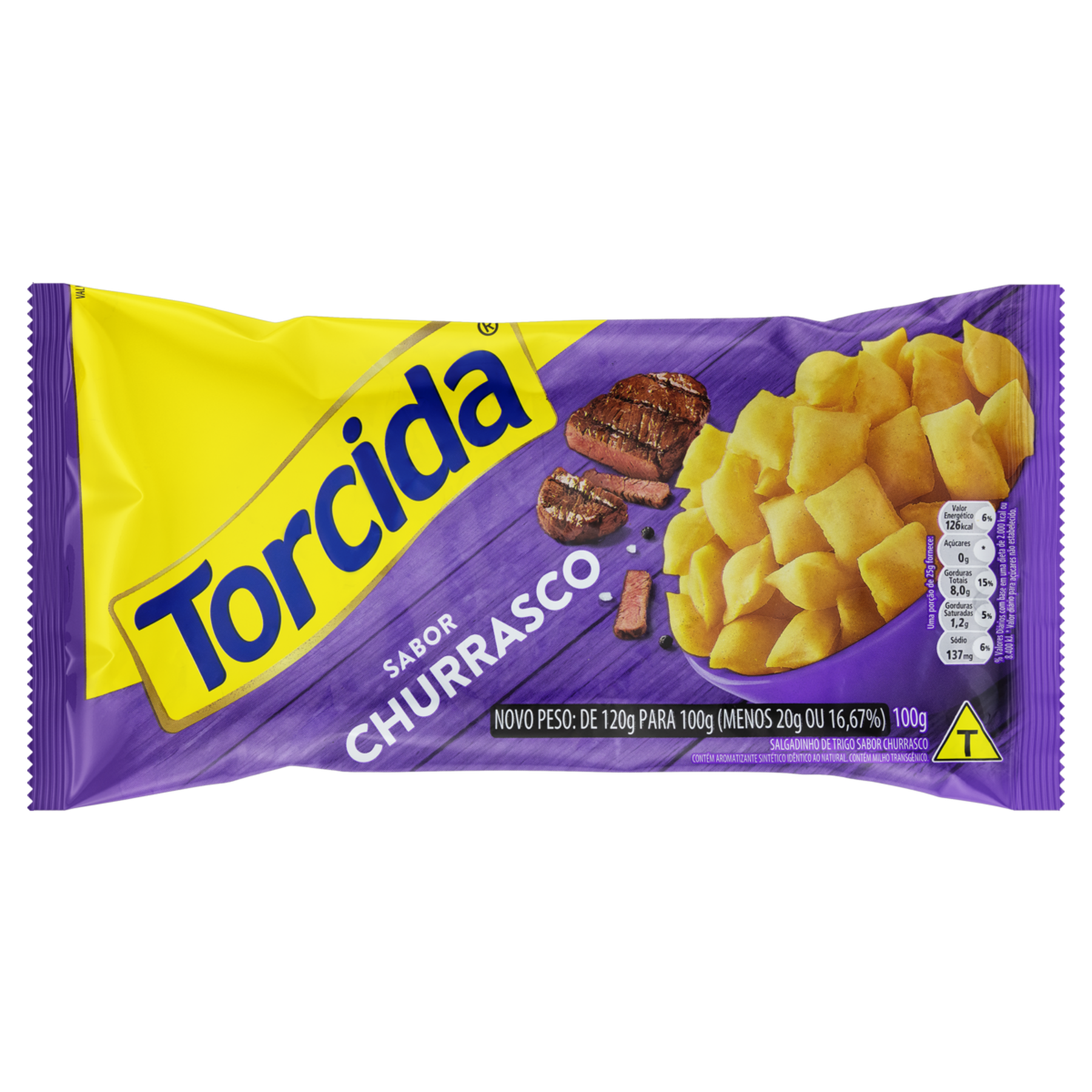 Salgadinho de Trigo Churrasco Torcida Pacote 100g