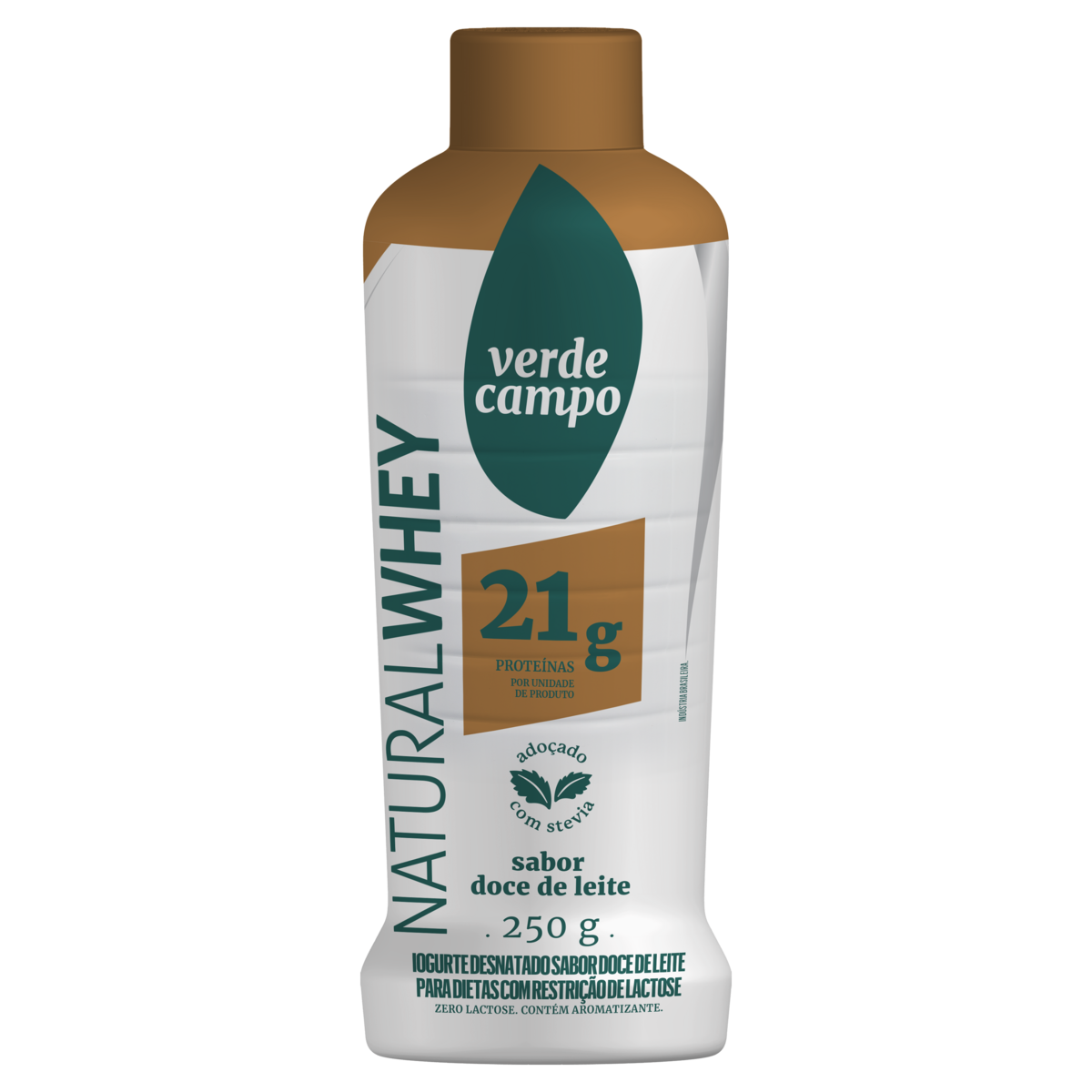 Iogurte Desnatado Doce de Leite Zero Lactose Verde Campo Natural Whey Frasco 250g