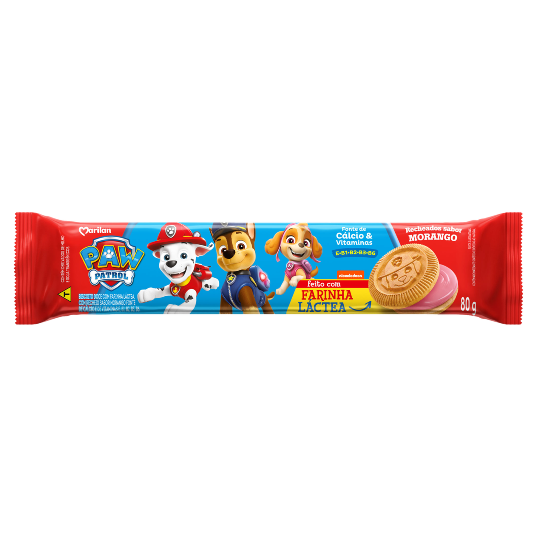 Biscoito Recheio Morango Marilan Pacote 80g