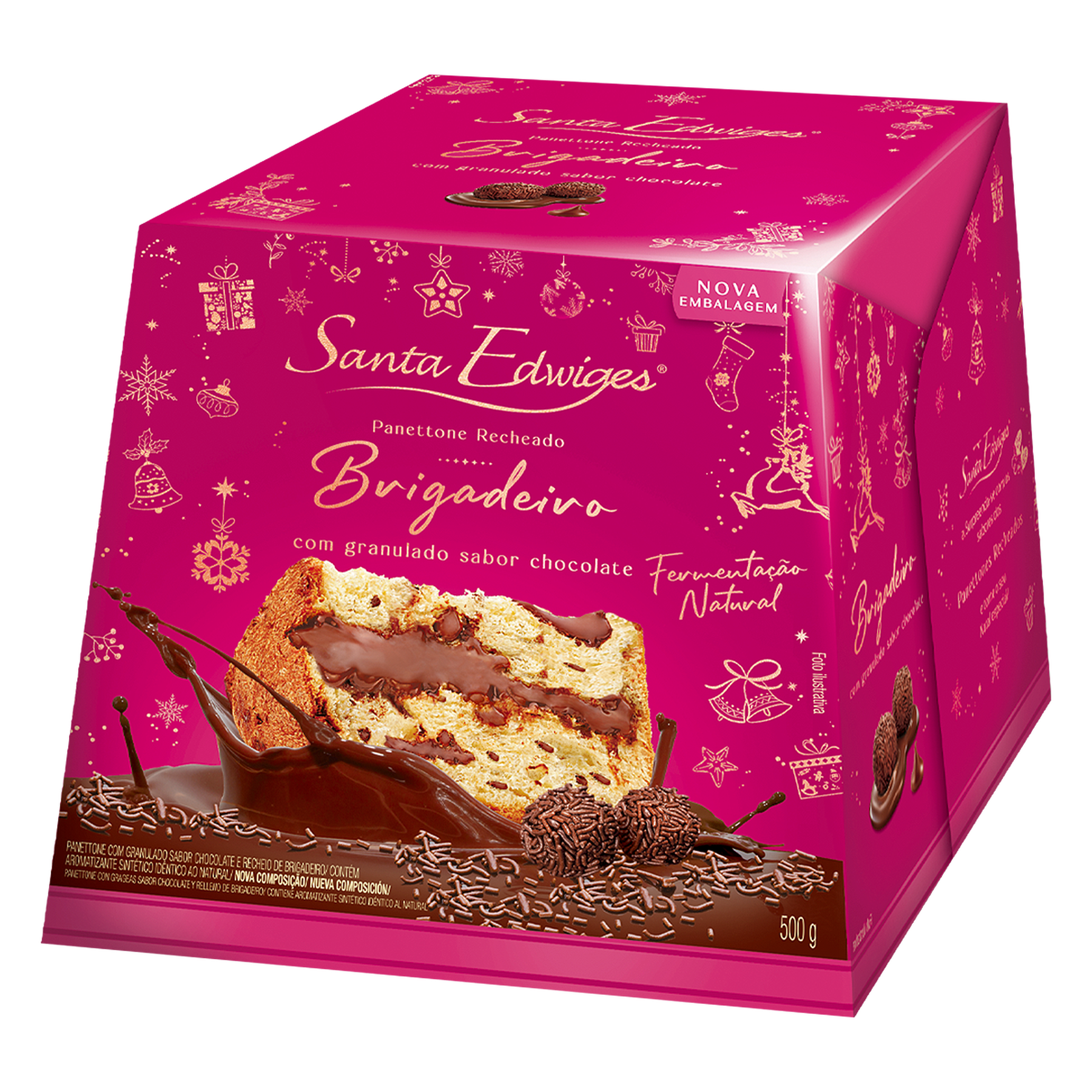 Panettone Recheado Brigadeiro Santa Edwiges Caixa 500g