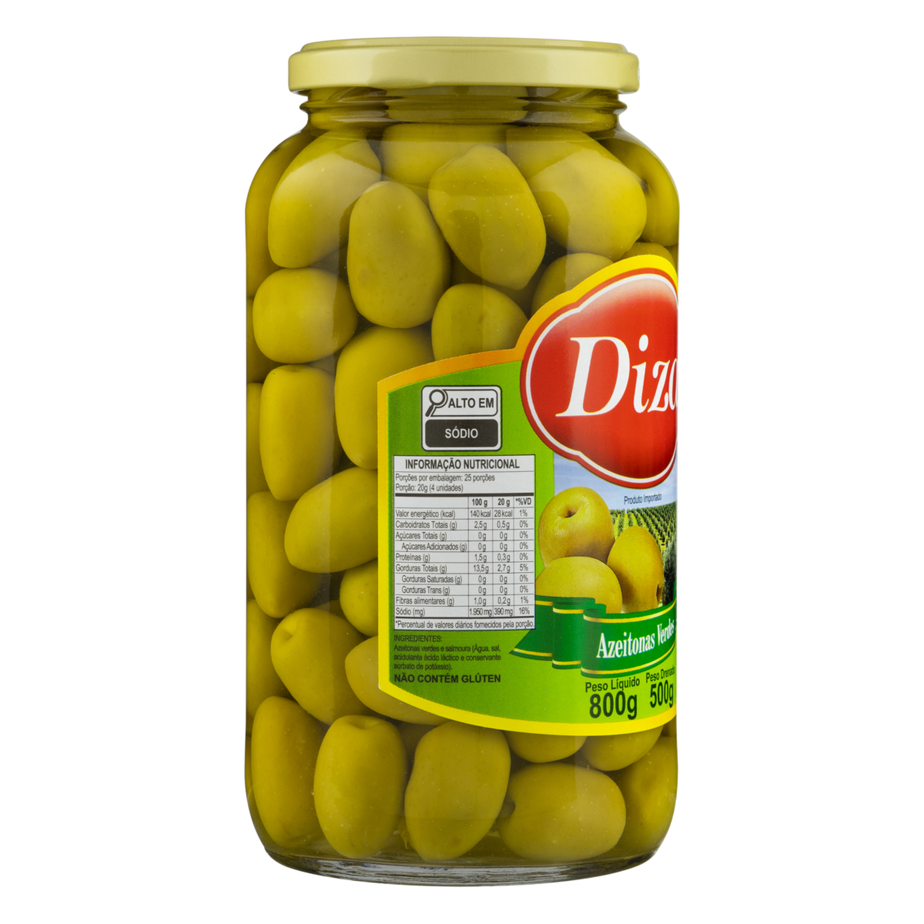 Azeitona Verde em Conserva Diza Vidro 500g