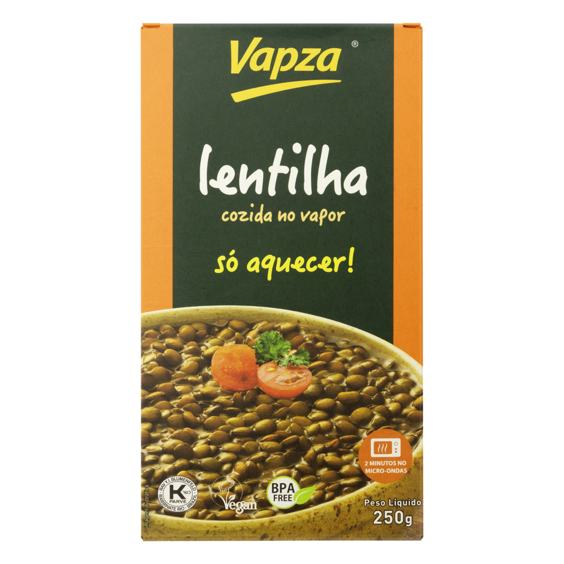 Lentilha Cozida no Vapor Vapza Caixa 250g