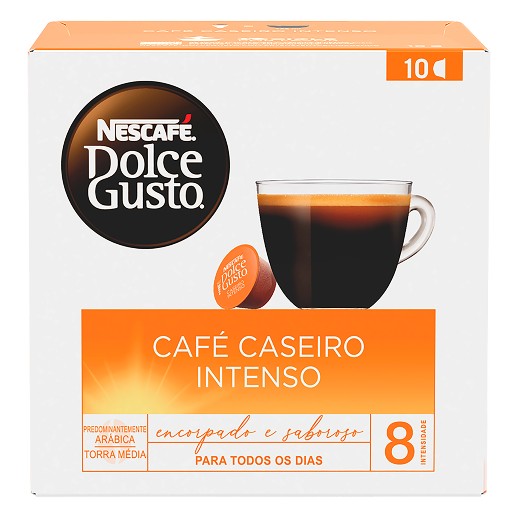Café em Cápsula Torrado e Moído Caseiro Intenso Dolce Gusto Nescafé Caixa C/10 Unidades