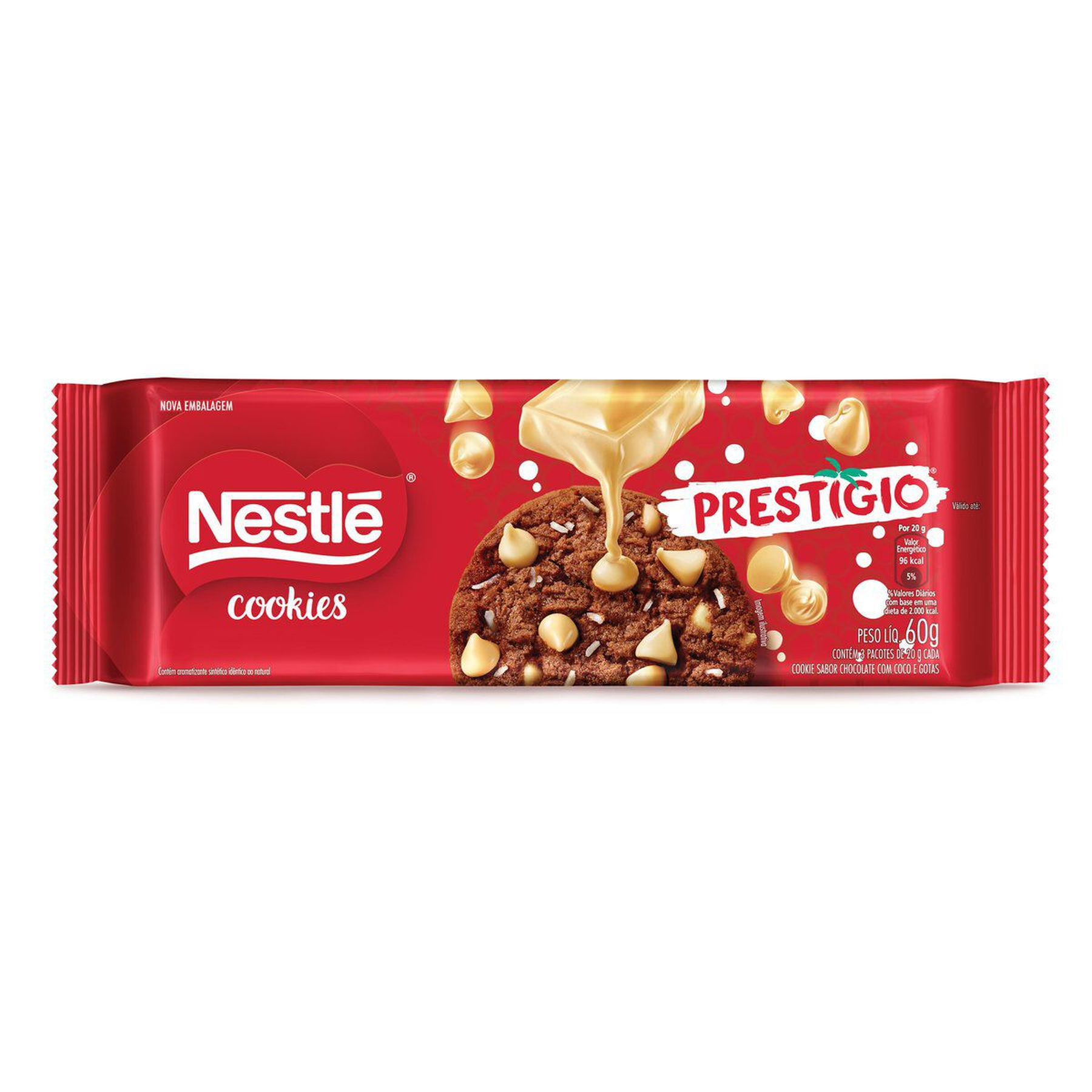 Biscoito Cookies Prest&iacute;gio Nestl&eacute; Pacote 60g