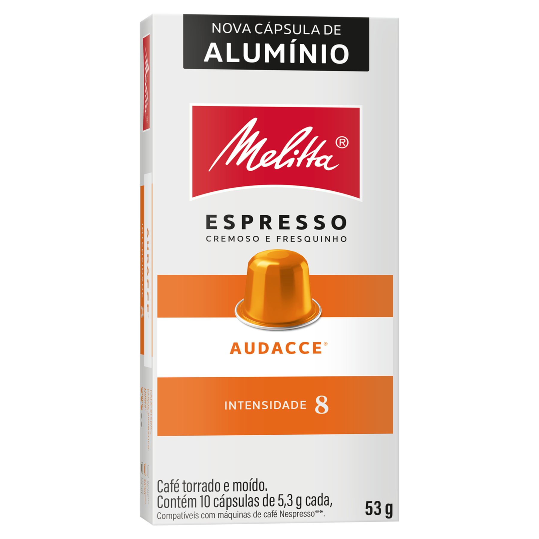 Caf&eacute; em C&aacute;psula Torrado e Mo&iacute;do Audacce Espresso Melitta Caixa 53g C/10 Unidades