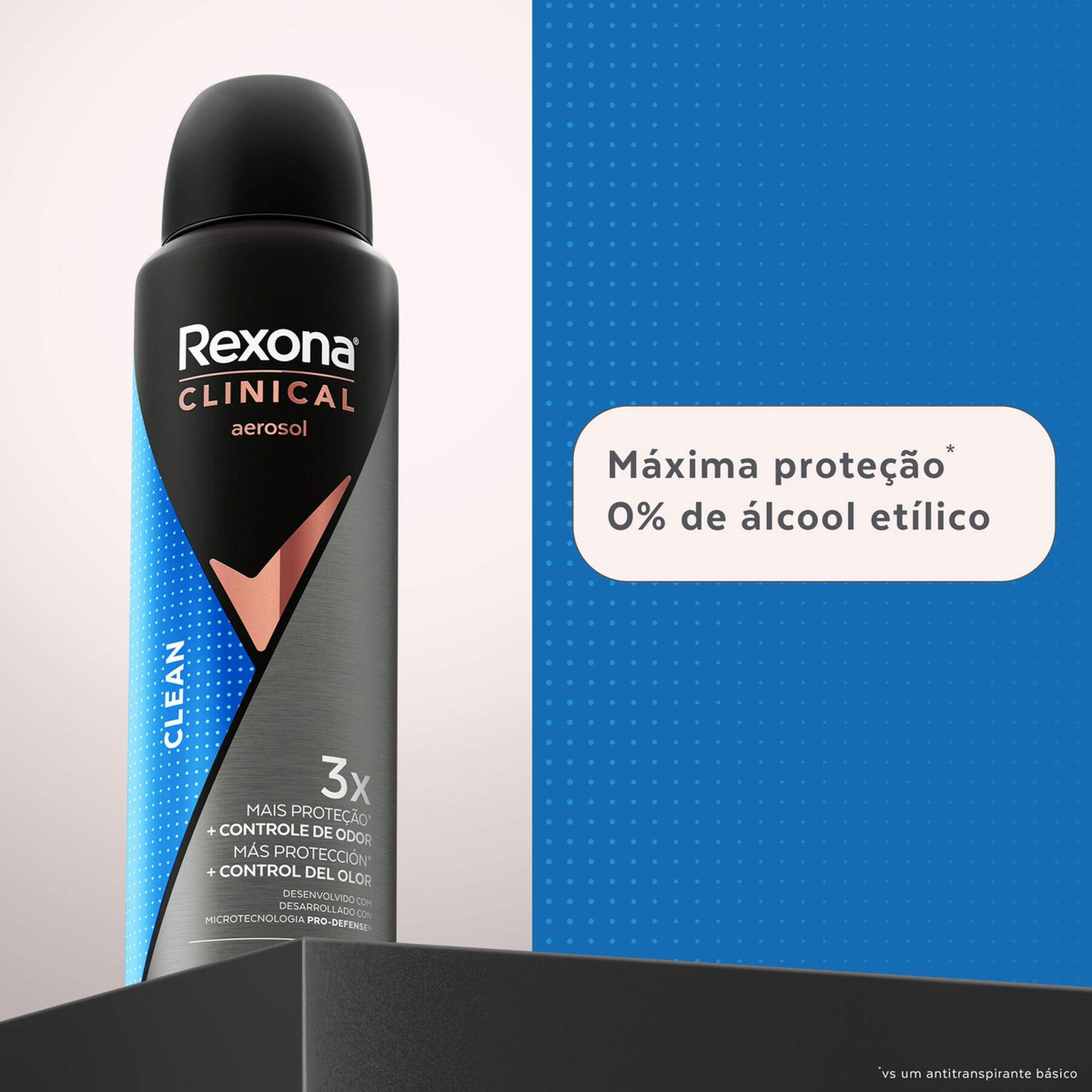 Antitranspirante Aerossol Clean Rexona Clinical Men 150ml