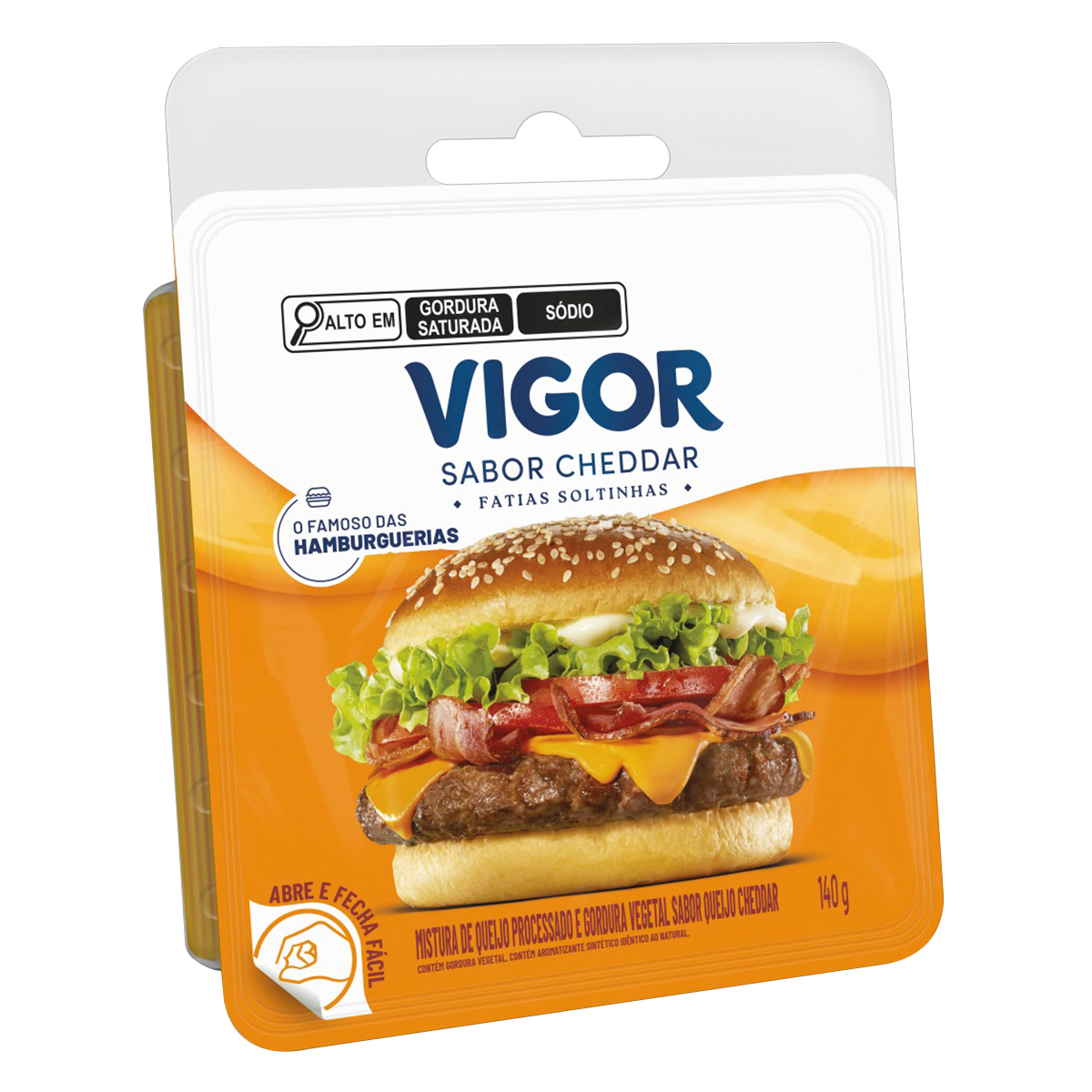 Queijo Cheddar Fatiado Vigor 140g