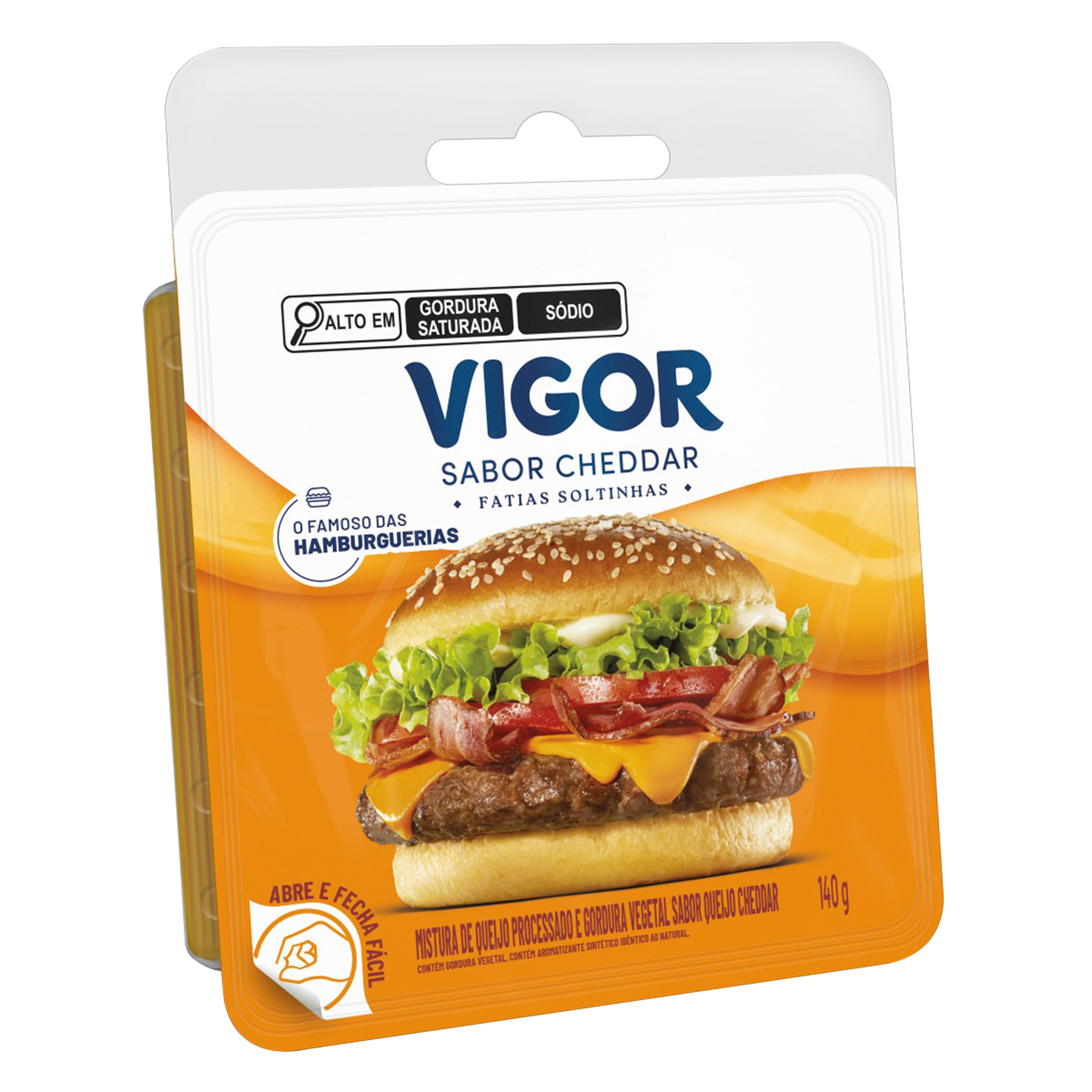Queijo Cheddar Fatiado Vigor 140g