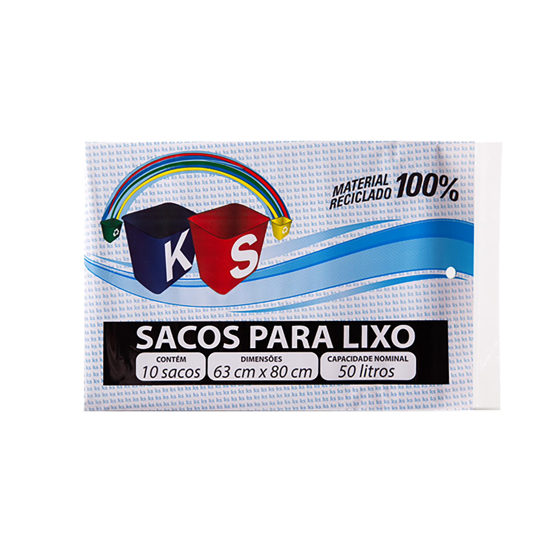 Saco Lixo KS 50l Pacote 10 Unidades