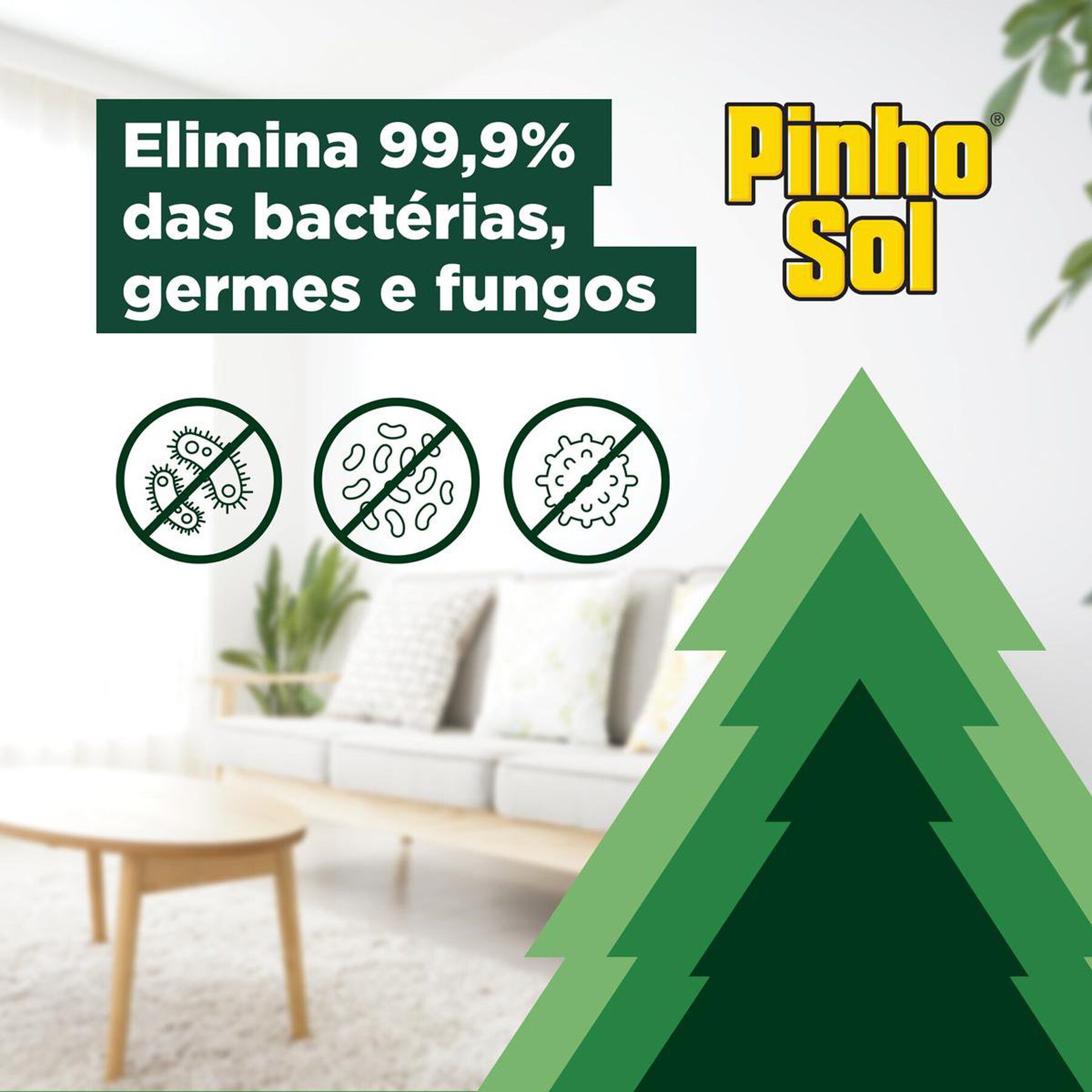Desinfetante Multiuso Original Pinho Sol Frasco 500ml - Embalagem Leve 500ml Pague 450ml