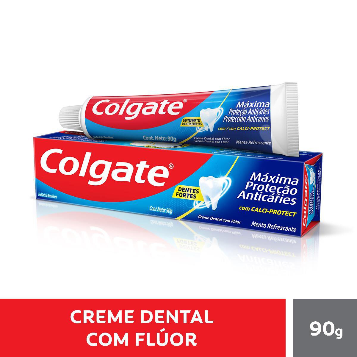 Creme Dental Menta Refrescante Colgate M&aacute;xima Prote&ccedil;&atilde;o Antic&aacute;ries Caixa 90g