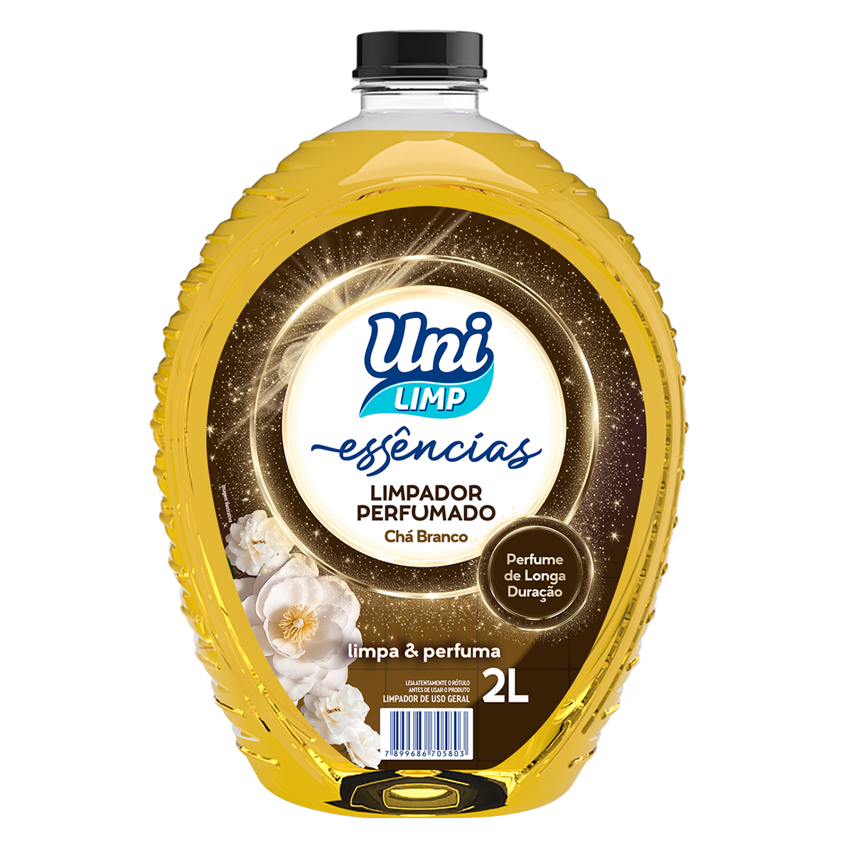 Limpador Perfumado Ch&aacute; Branco Ess&ecirc;ncias Uni Limp Frasco 2l