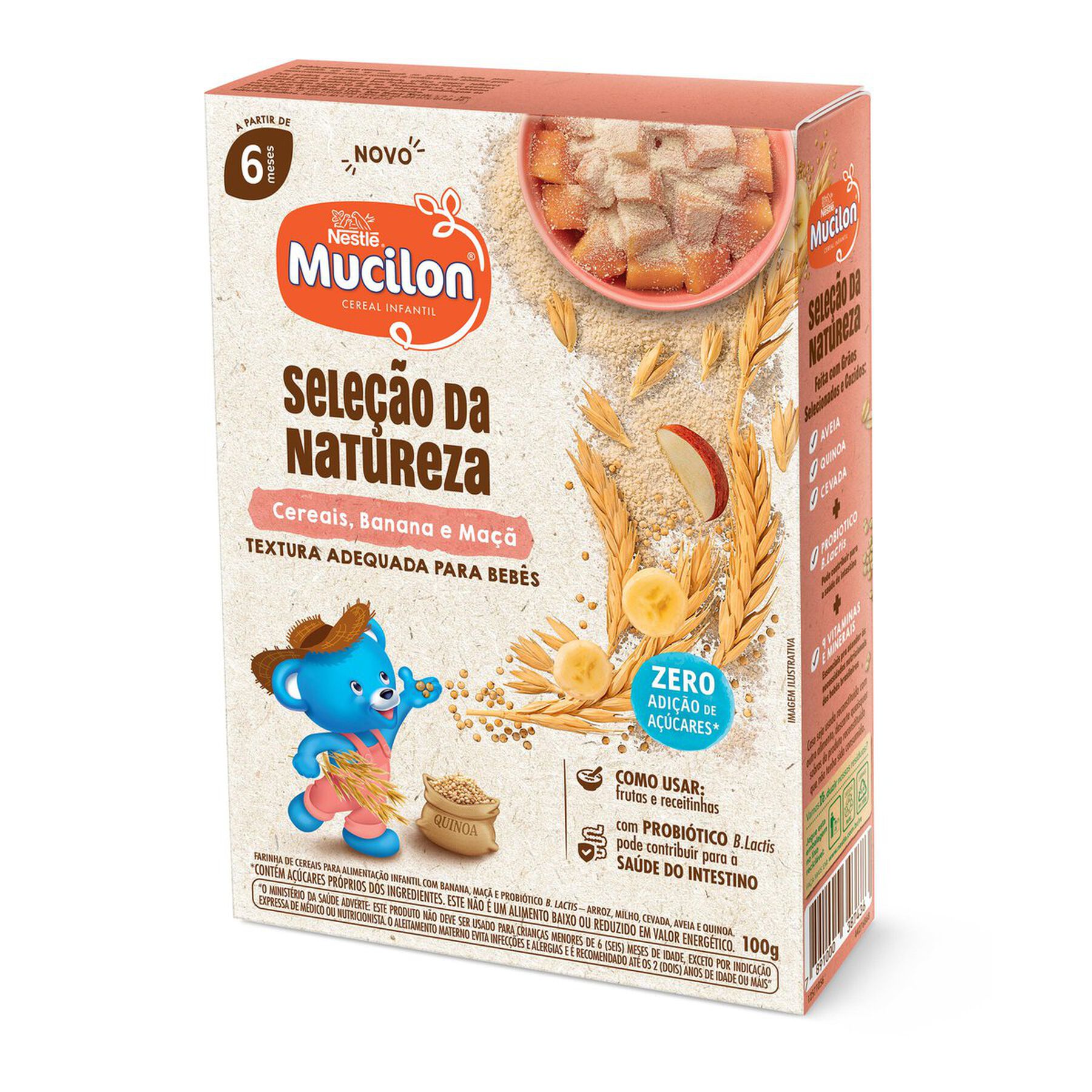 Cereal MUCILON Quinoa, Banana e Maçã 100g