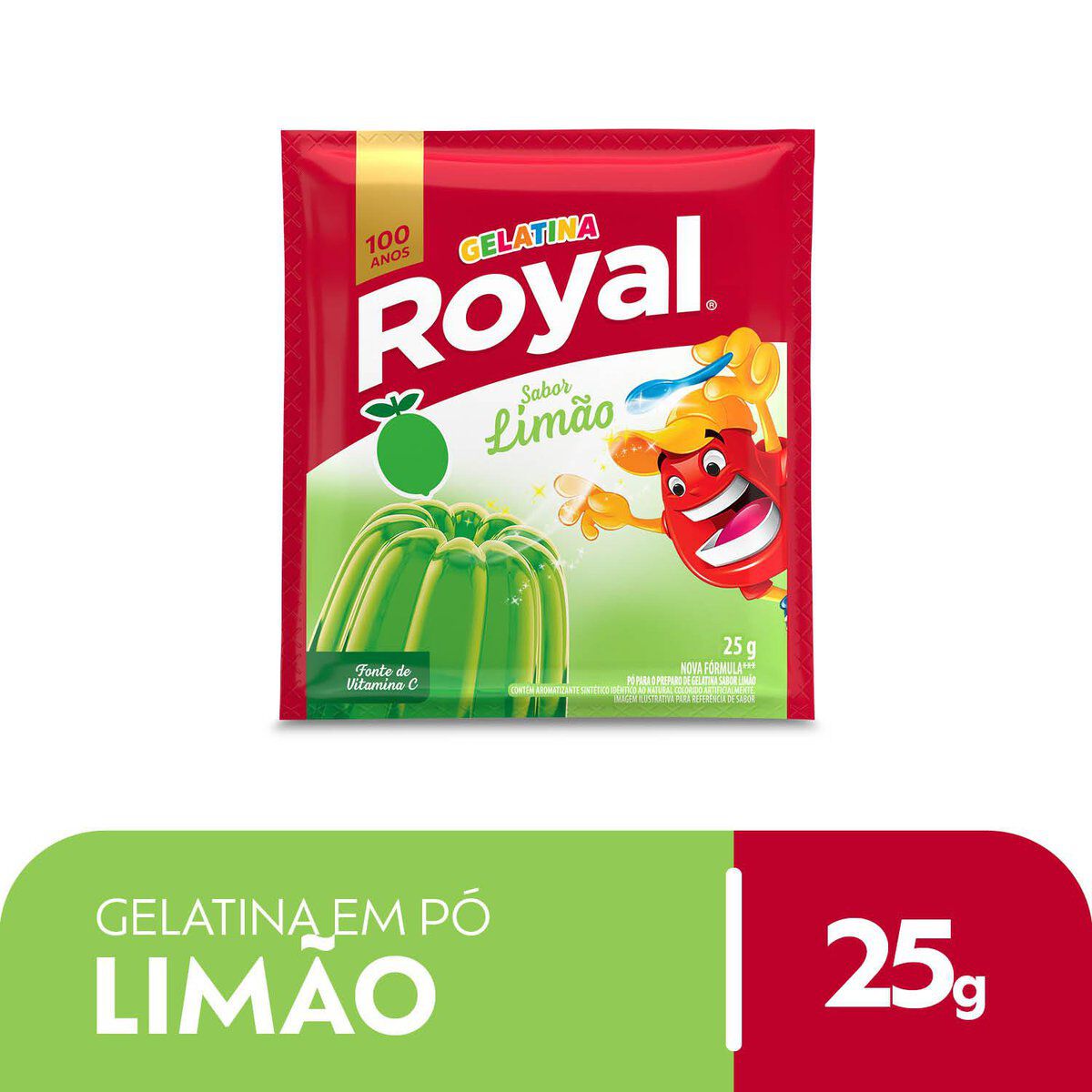 Gelatina em P&oacute; Lim&atilde;o Royal Pacote 25g