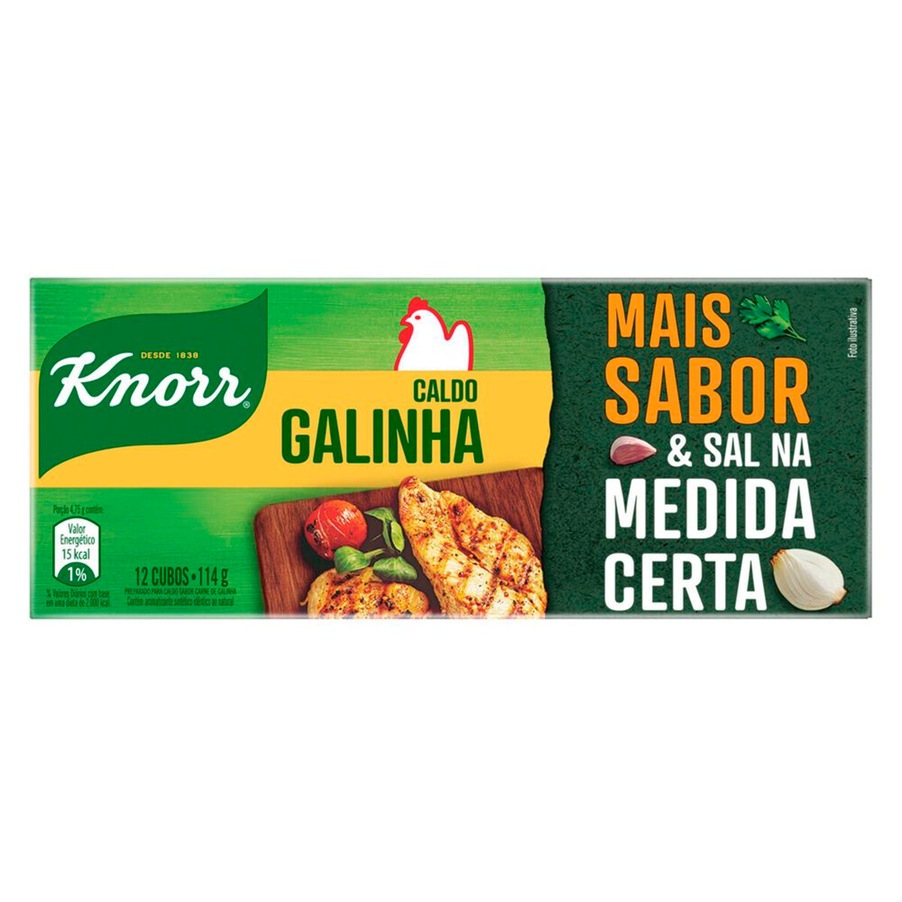 Caldo em Tablete Galinha Knorr Caixa 114g C/12 Unidades