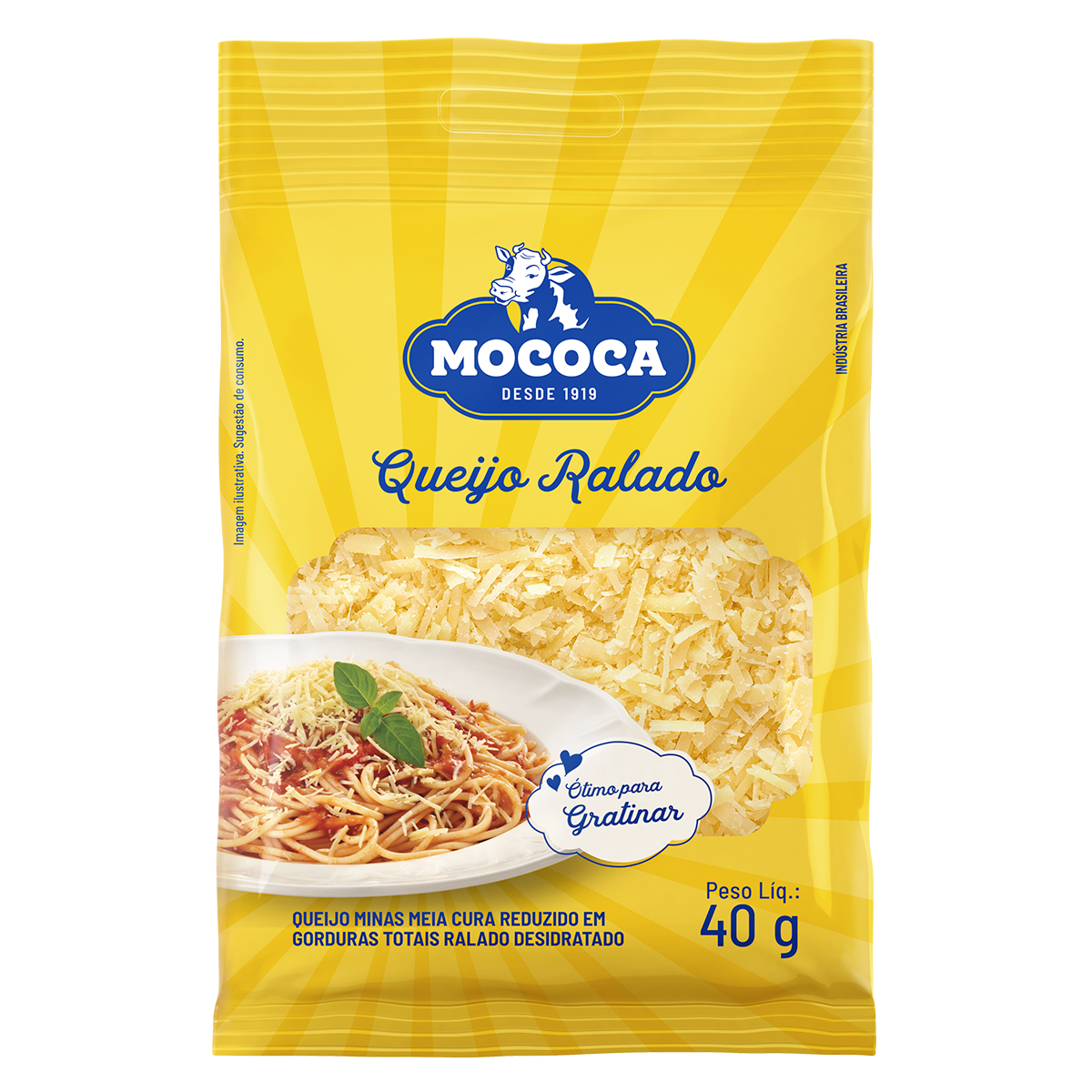 Queijo Ralado Mococa Pacote 40g