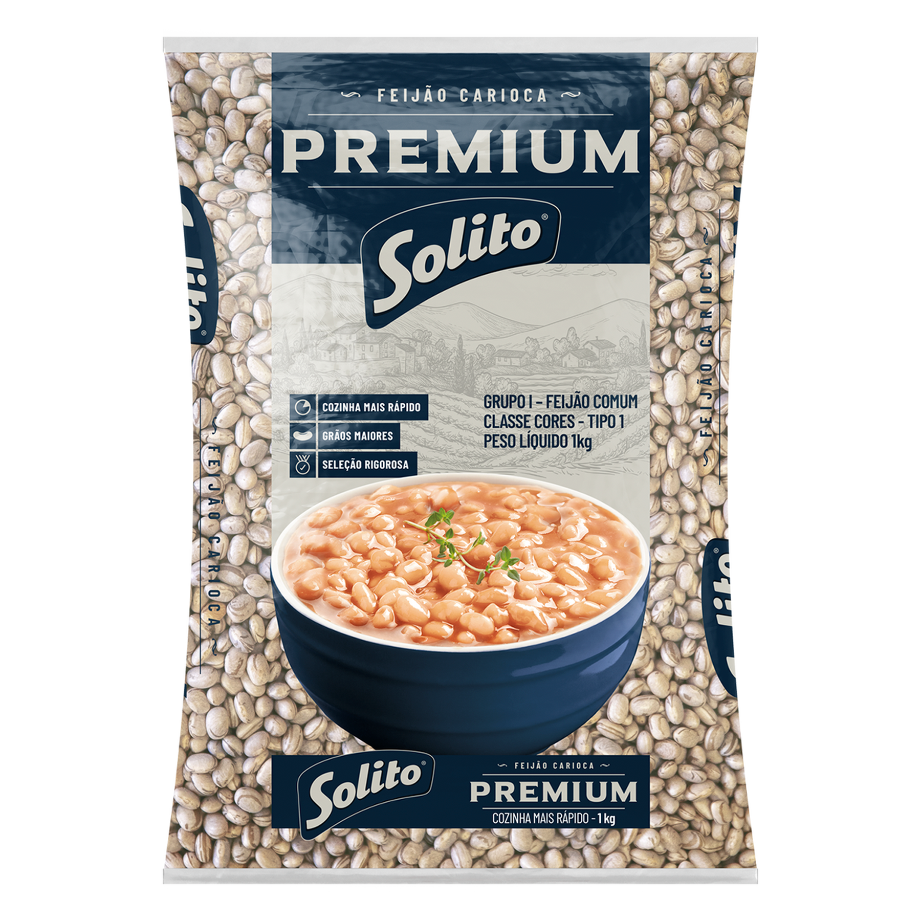 Feij&atilde;o Carioca Premium Solito Pacote 1kg&nbsp;