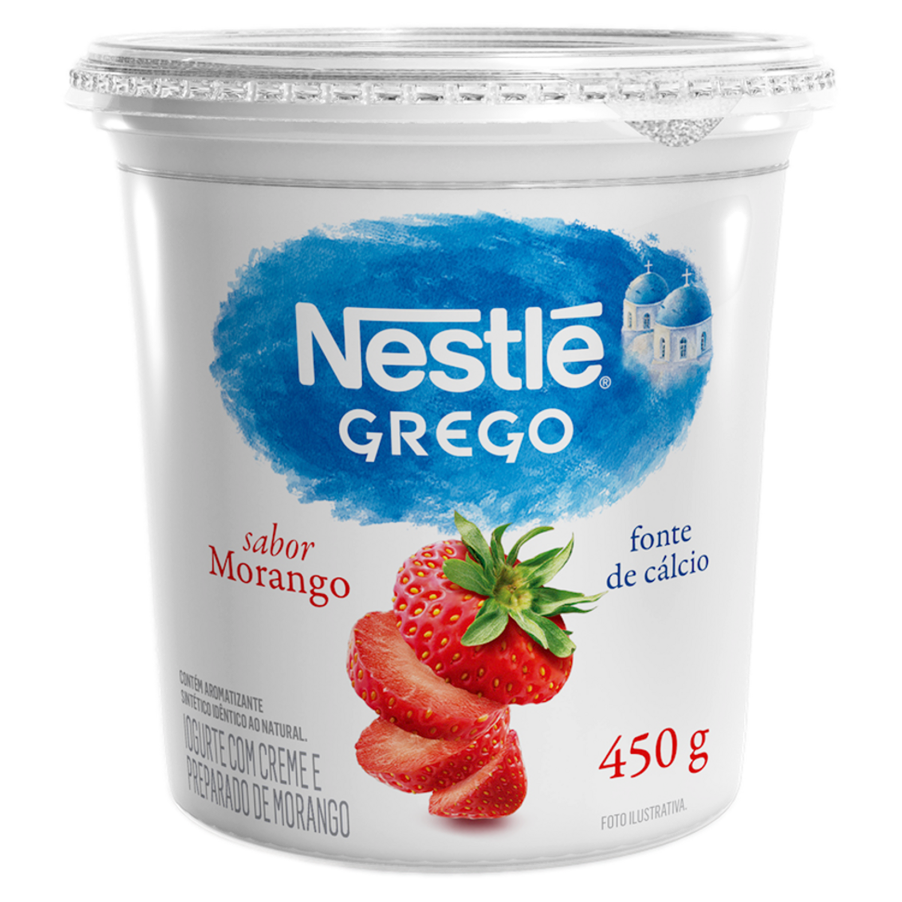 Iogurte Grego Morango Nestl&eacute; Pote 450g