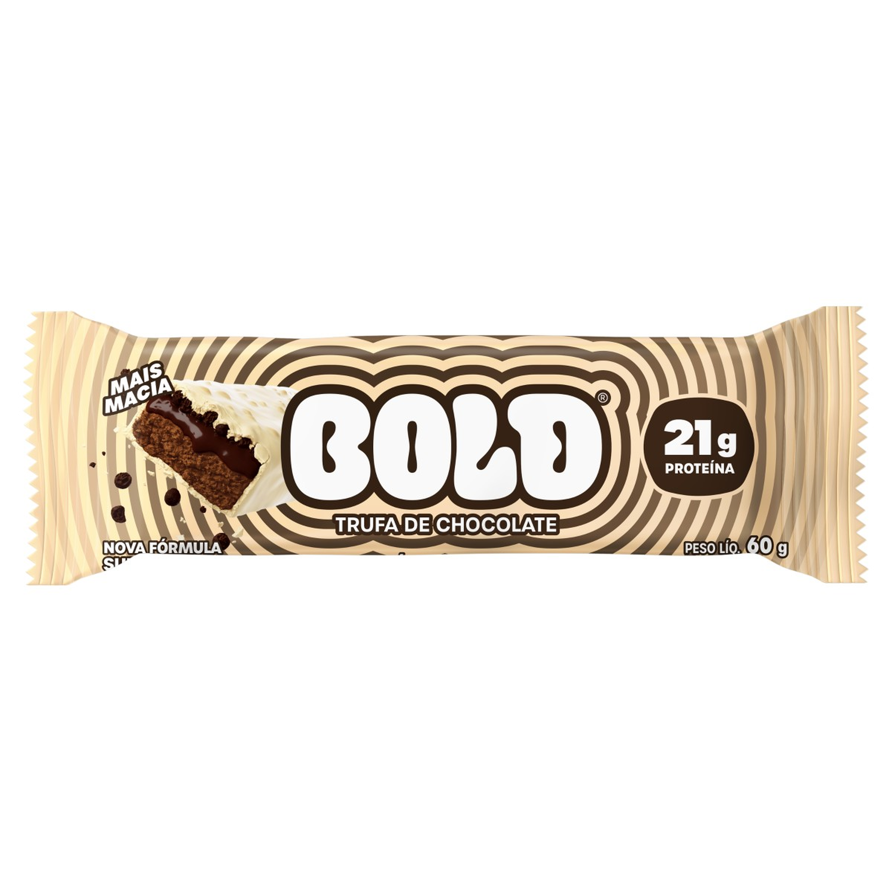 Barra Prote&iacute;na Trufa de Chocolate Bold Pacote 60g