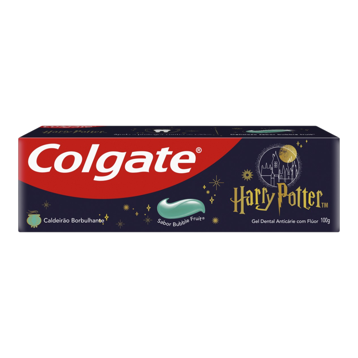 Gel Dental Infantil Bubble Fruit Harry Potter Caldeir&atilde;o Borbulhante Colgate Caixa 100g