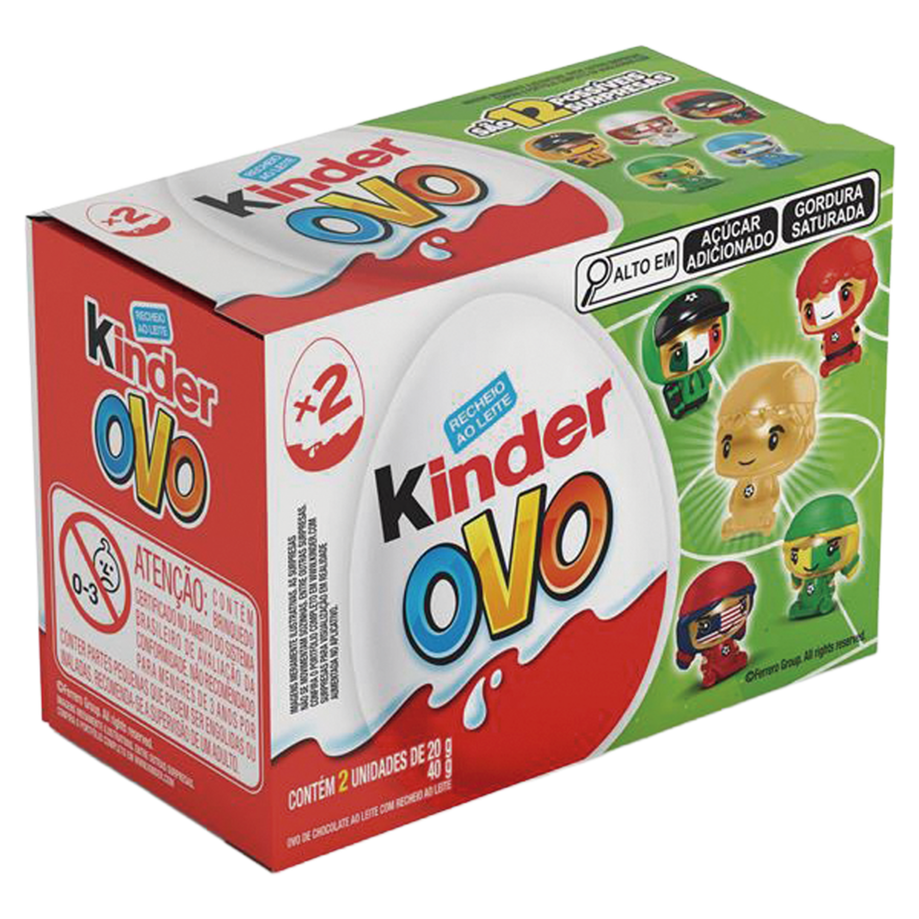 Chocolate Copa do Mundo Kinder Ovo Caixa 40g C/2 Unidades