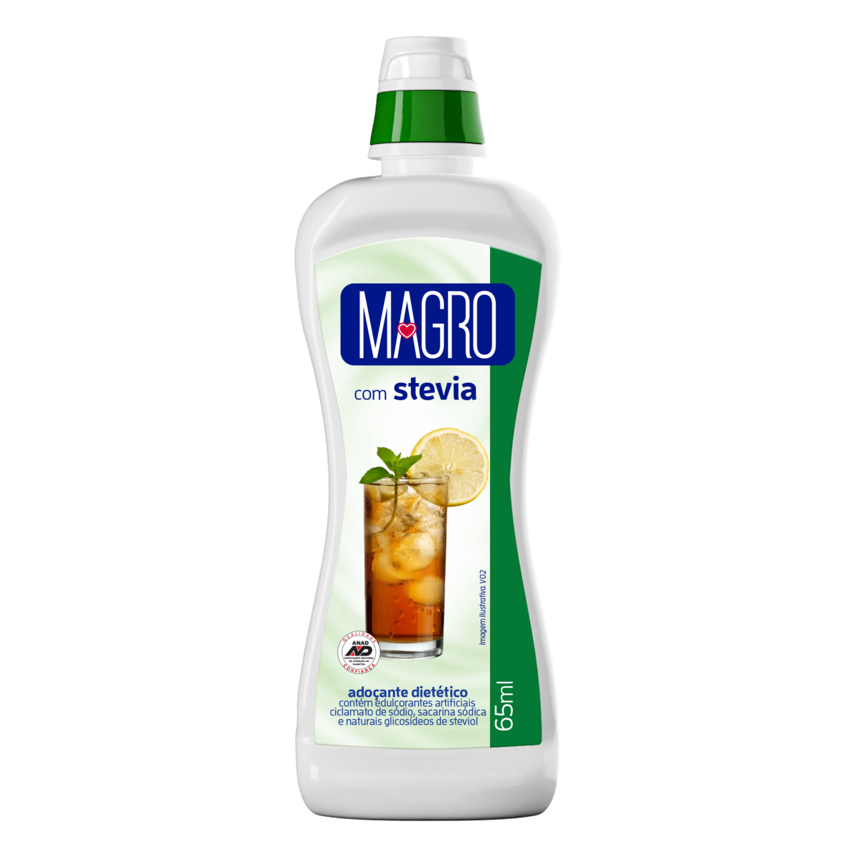 Ado&ccedil;ante L&iacute;quido Stevia Magro Frasco 65ml