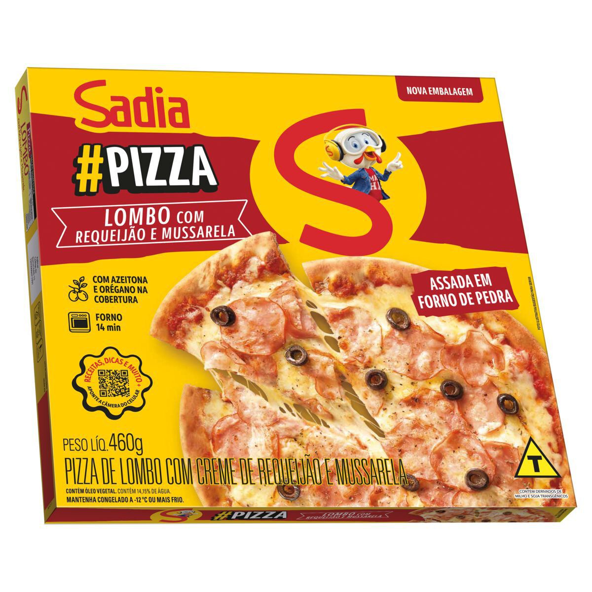 Pizza Lombo com Requeij&atilde;o e Mussarela Sadia Caixa 460g