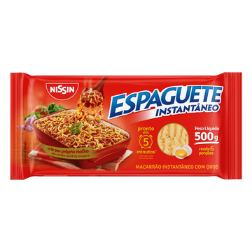 Macarrão Instantâneo Espaguete Nissin Pacote 500g