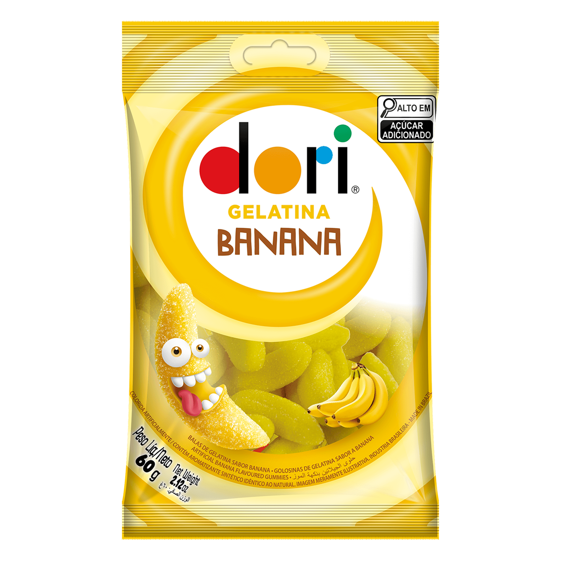 Bala de Gelatina Dori Banana Pacote 60g