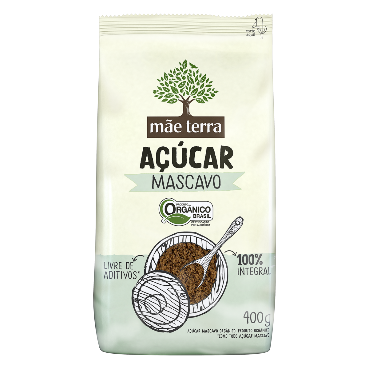 A&ccedil;&uacute;car Mascavo Integral Org&acirc;nico M&atilde;e Terra Pacote 400g