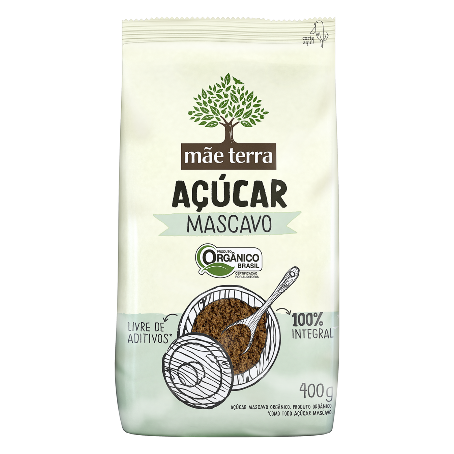 A&ccedil;&uacute;car Mascavo Integral Org&acirc;nico M&atilde;e Terra Pacote 400g