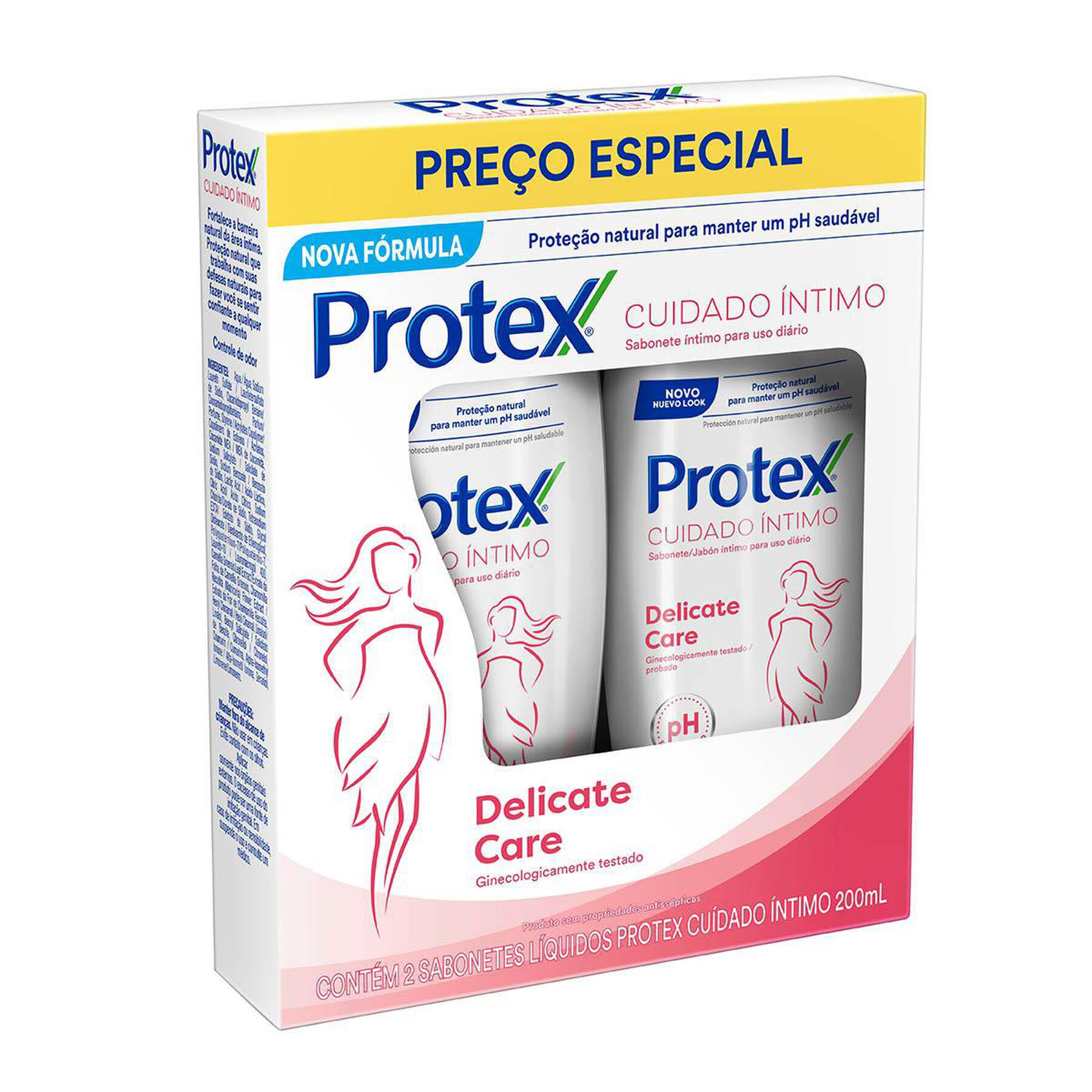Sabonete &Iacute;ntimo L&iacute;quido Cuidado &Iacute;ntimo Delicate Care Protex Frasco 2x200ml