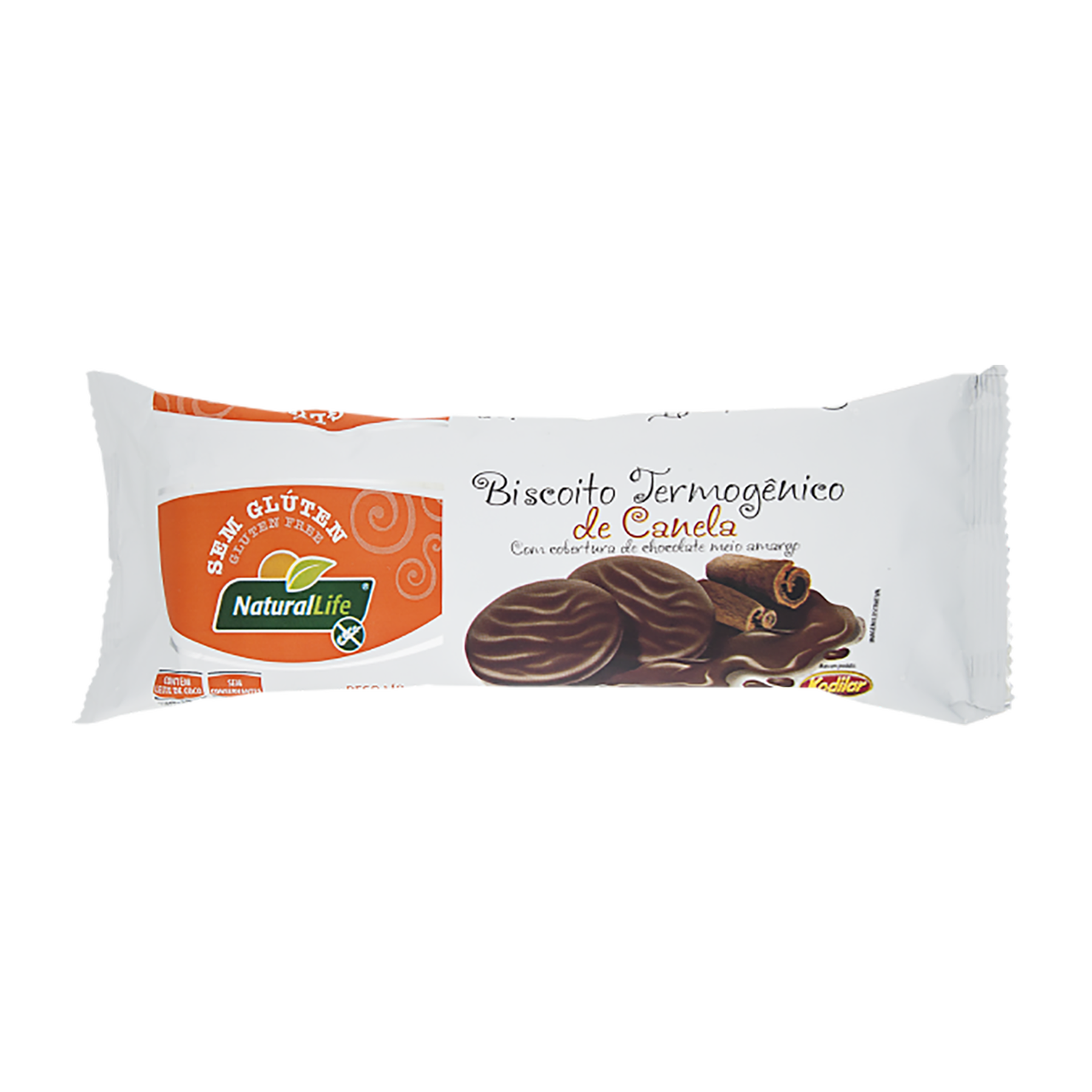 Biscoito Termogênico Sabor Canela Coberto com Chocolate Sem Glúten Natural Life Kodilar 140g