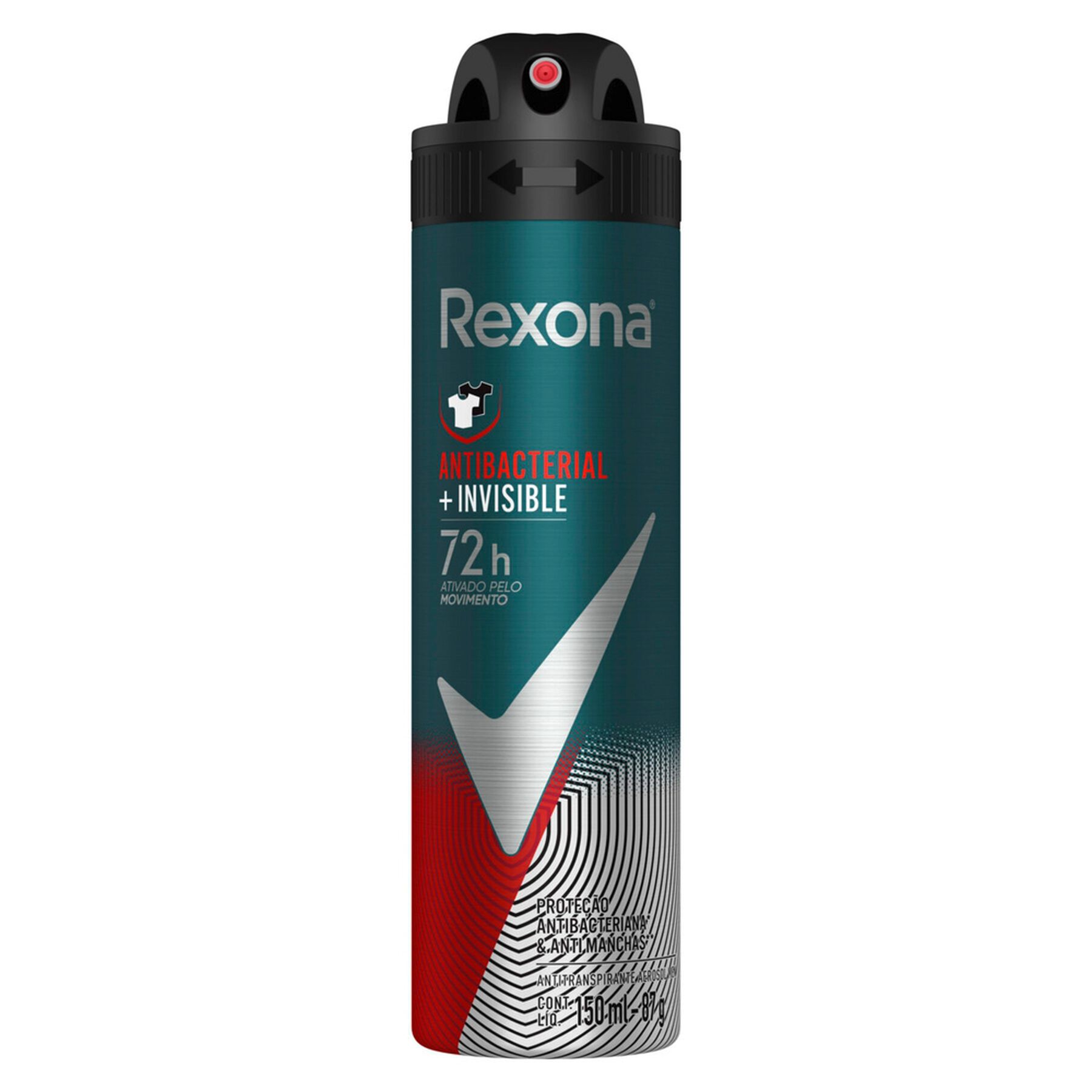 Antitranspirante Aerossol Antibacterial e Invisible Rexona Men Motionsense 150ml