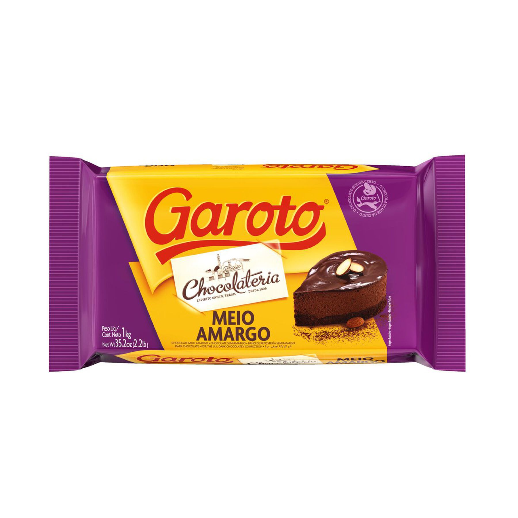 Chocolate Cobertura Garoto Meio Amargo 1kg