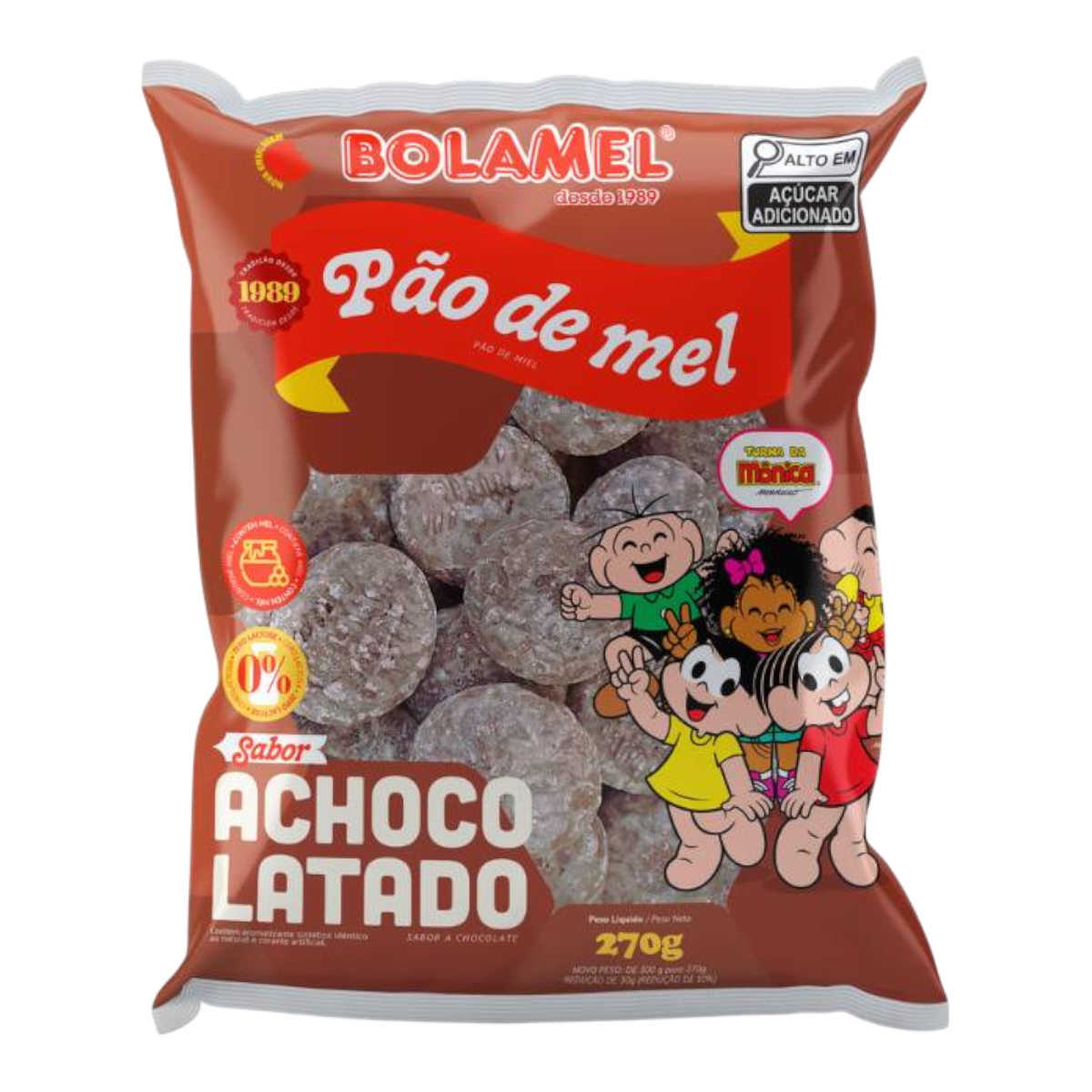 P&atilde;o de Mel Achocolatado Bolamel Pacote 270g